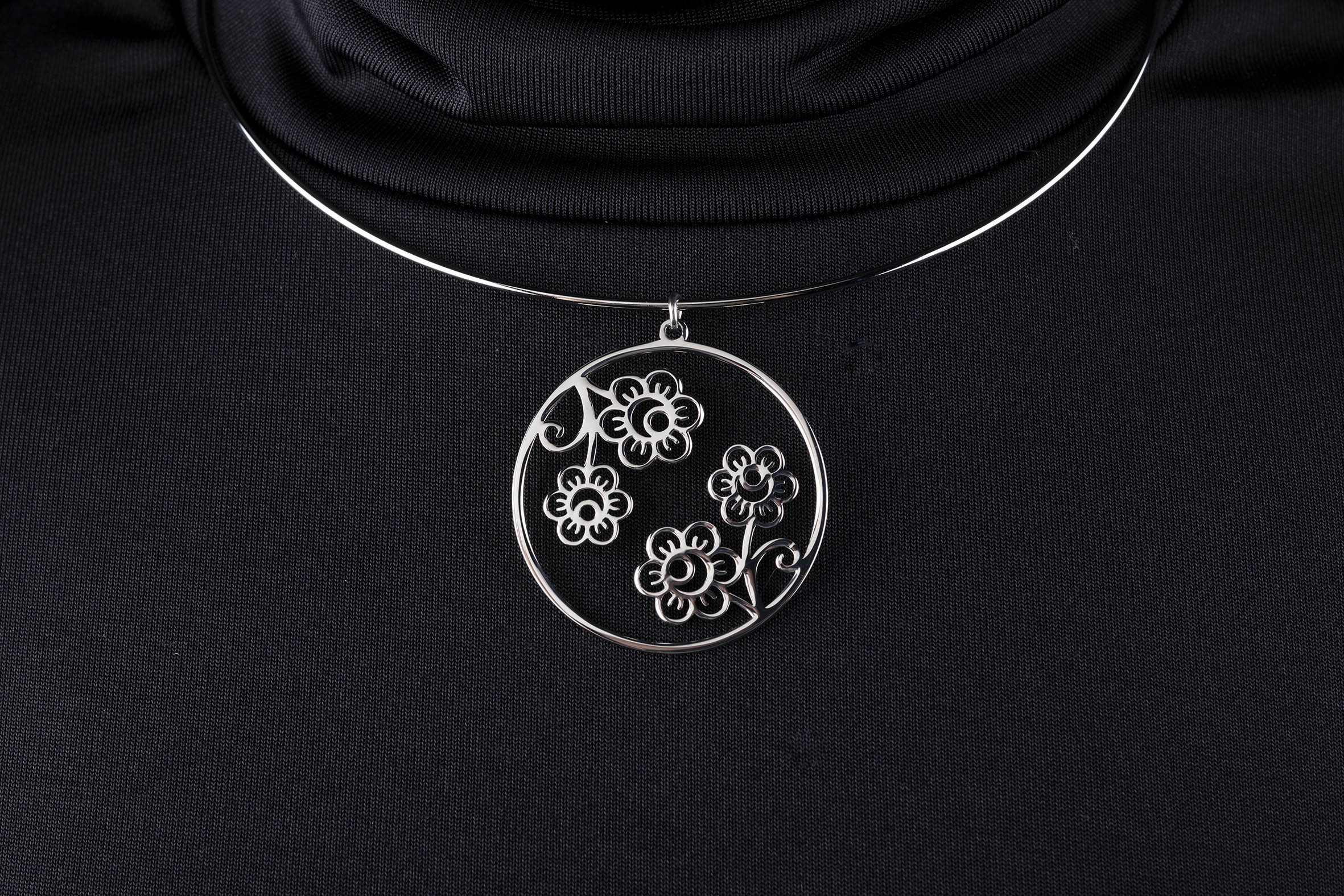 Obručový náhrdelník kvietok Veronika - kruh 2