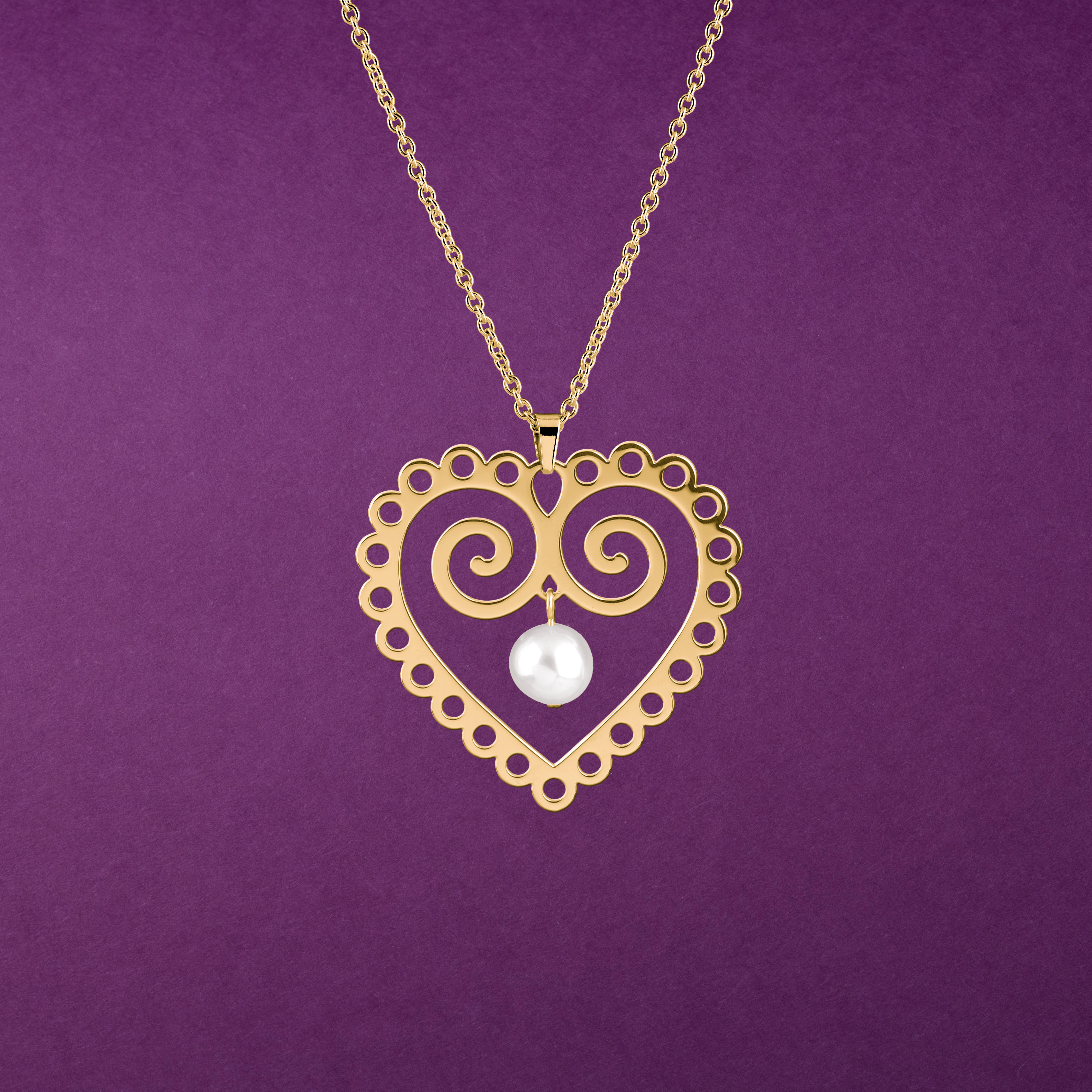 Prívesok srdce s perlou