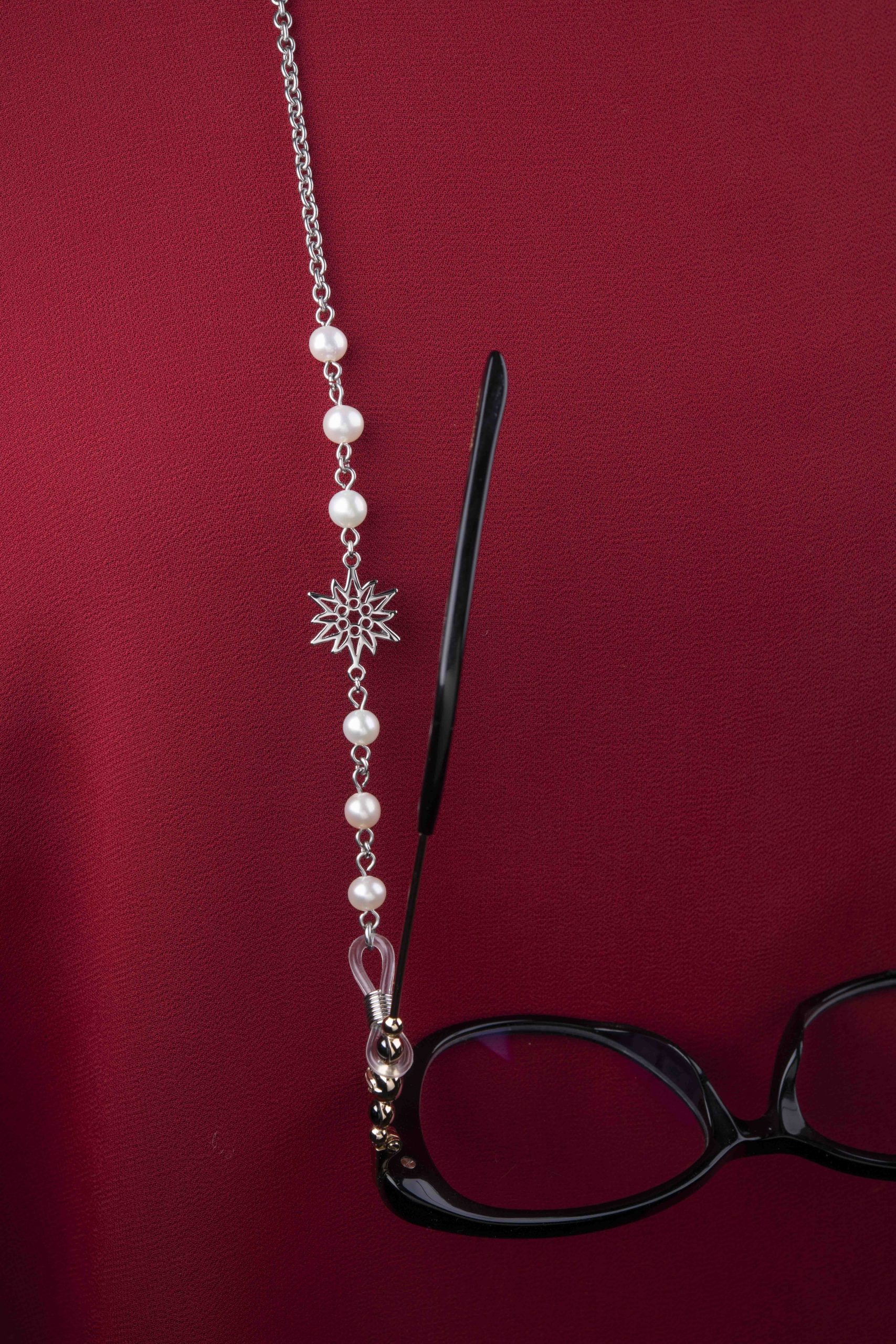 Retiazka na okuliare plesnivec 2 + sladkovodné perly