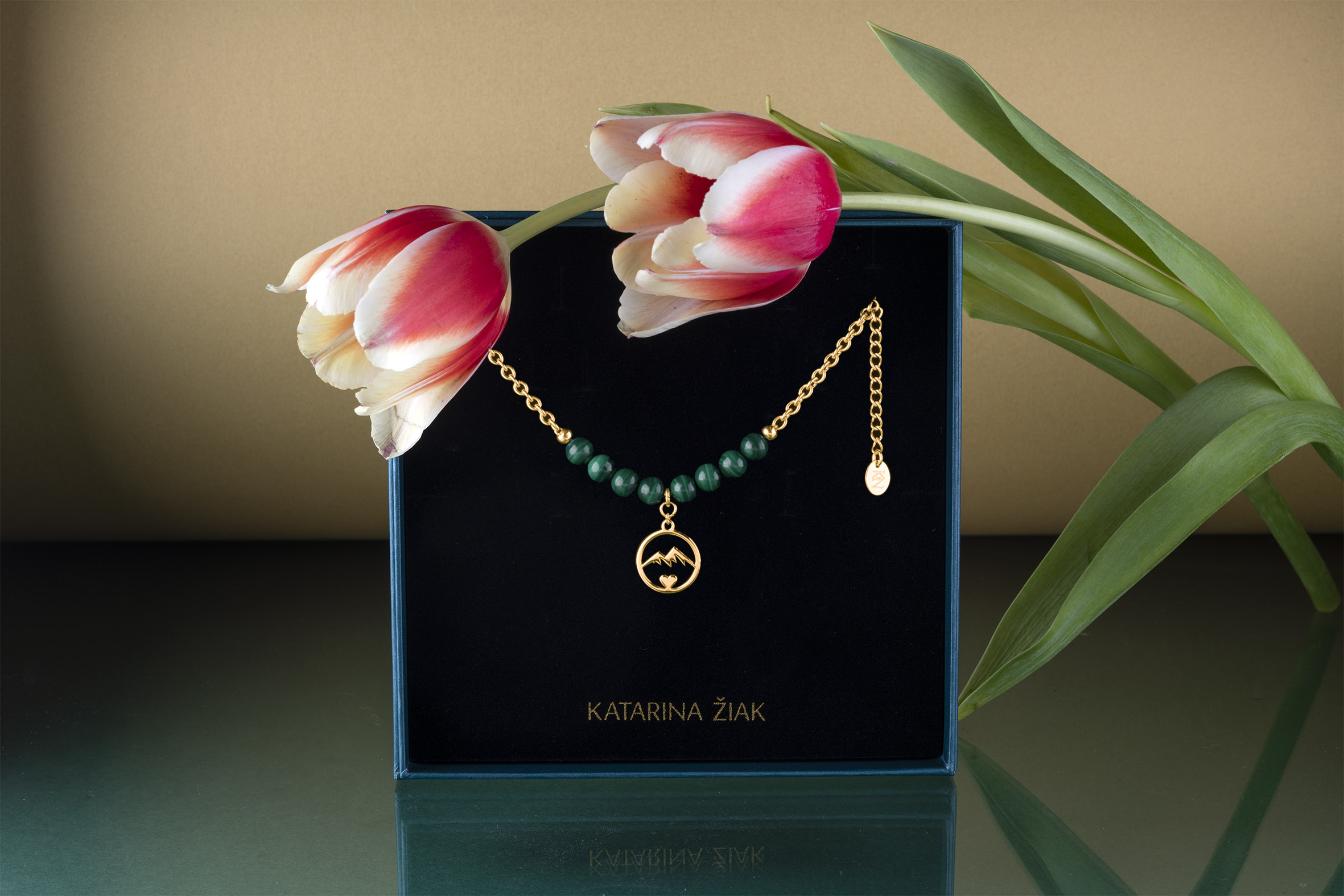 Náhrdelník - kruh hory 2 + malachit