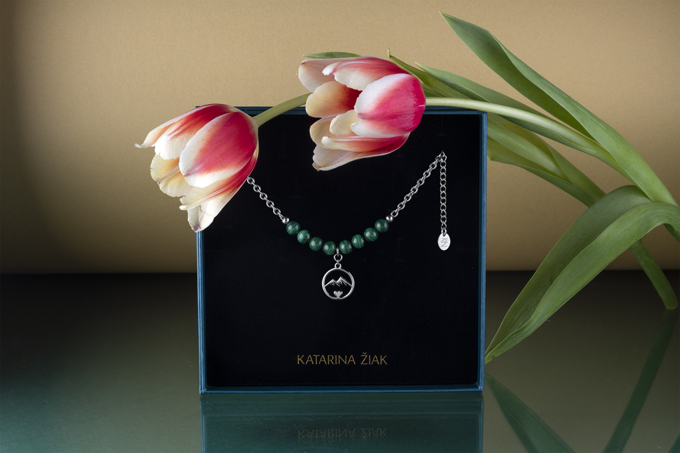 Náhrdelník - kruh hory 2 + malachit