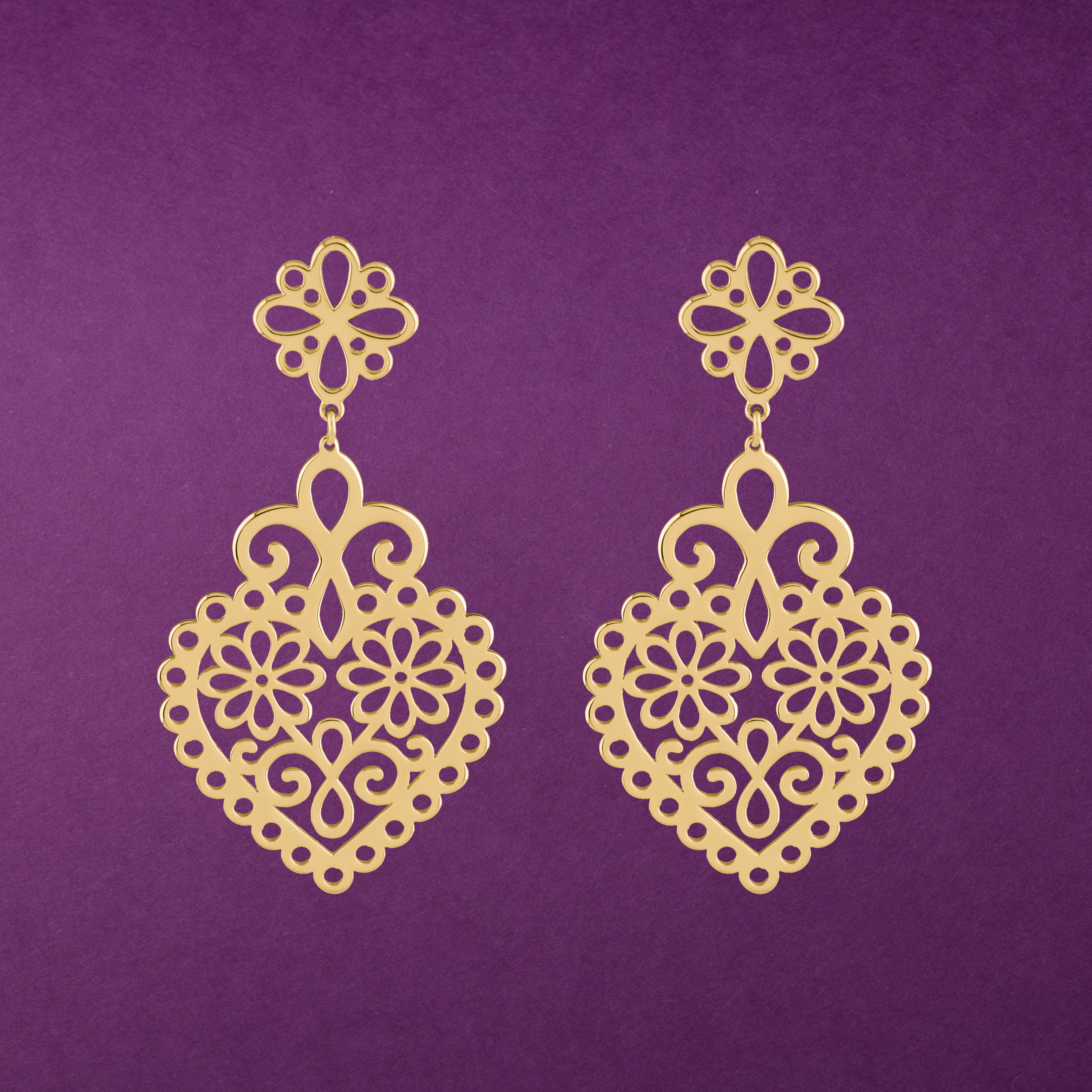 Náušnice srdce margaréty 3