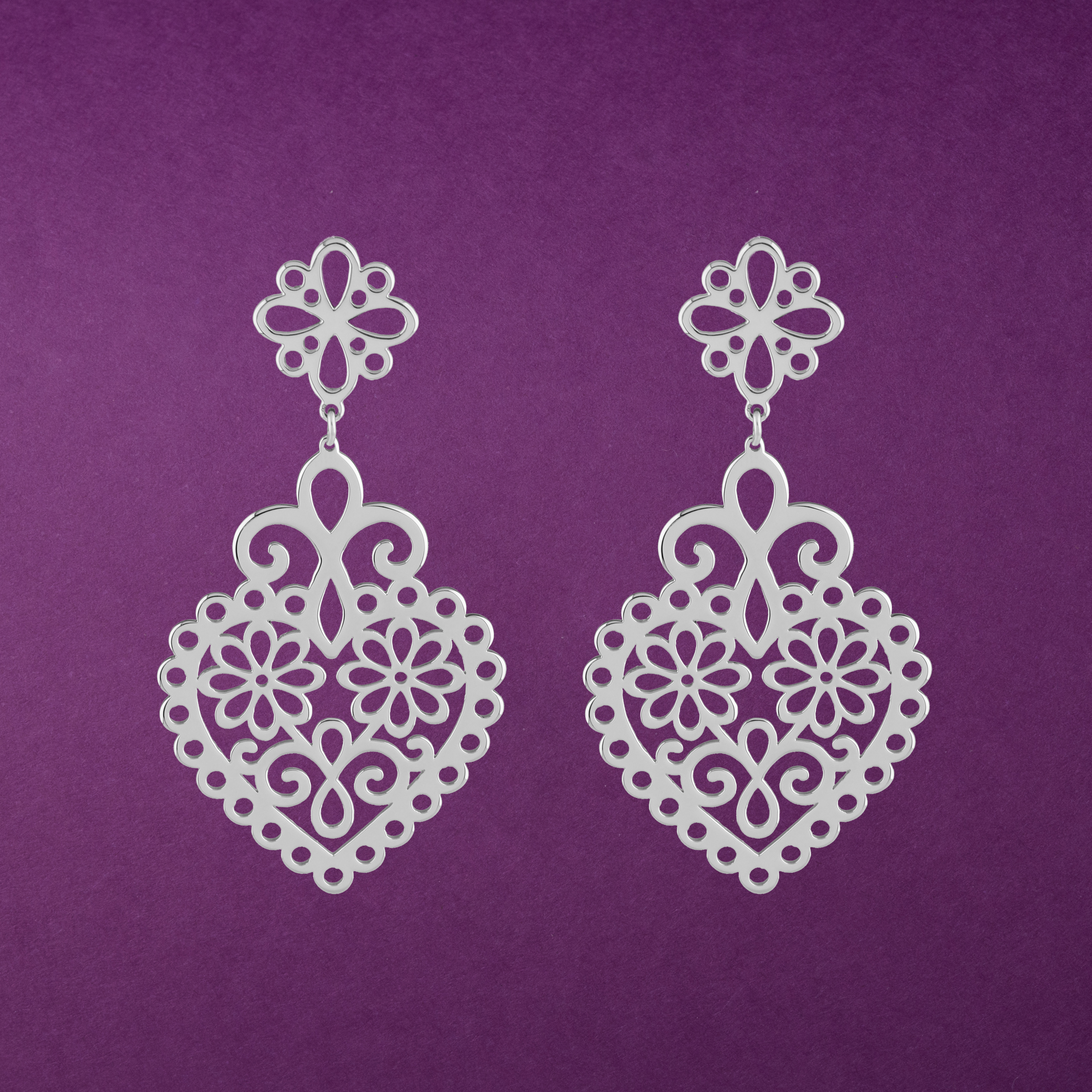 Náušnice srdce margaréty 3