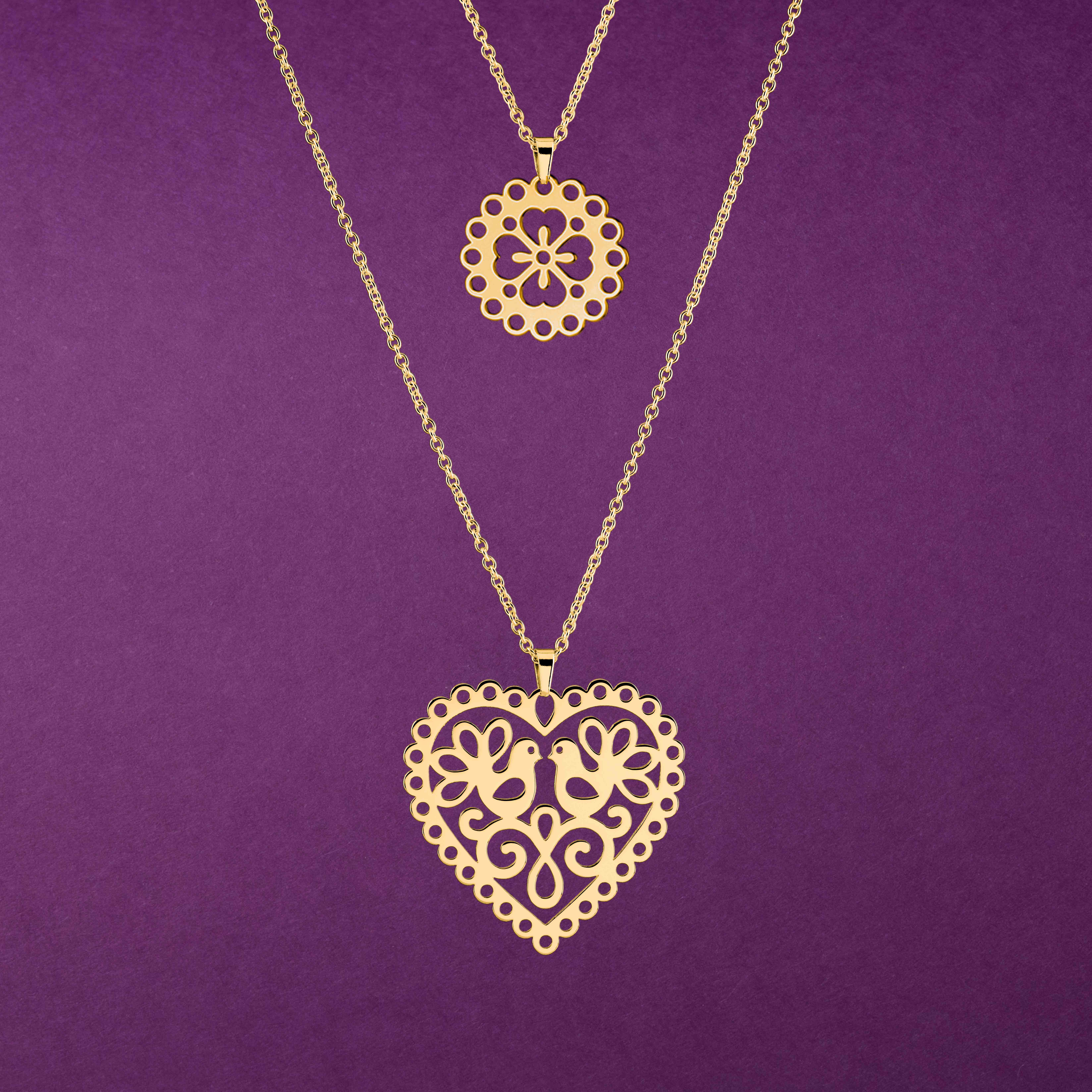 Dvojradový náhrdelník srdce holubice