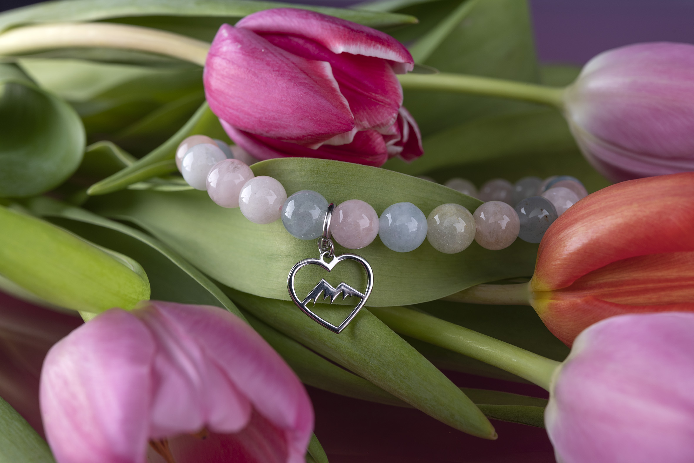 Náramok hory srdce (na výber sú možné rôzne kamene)