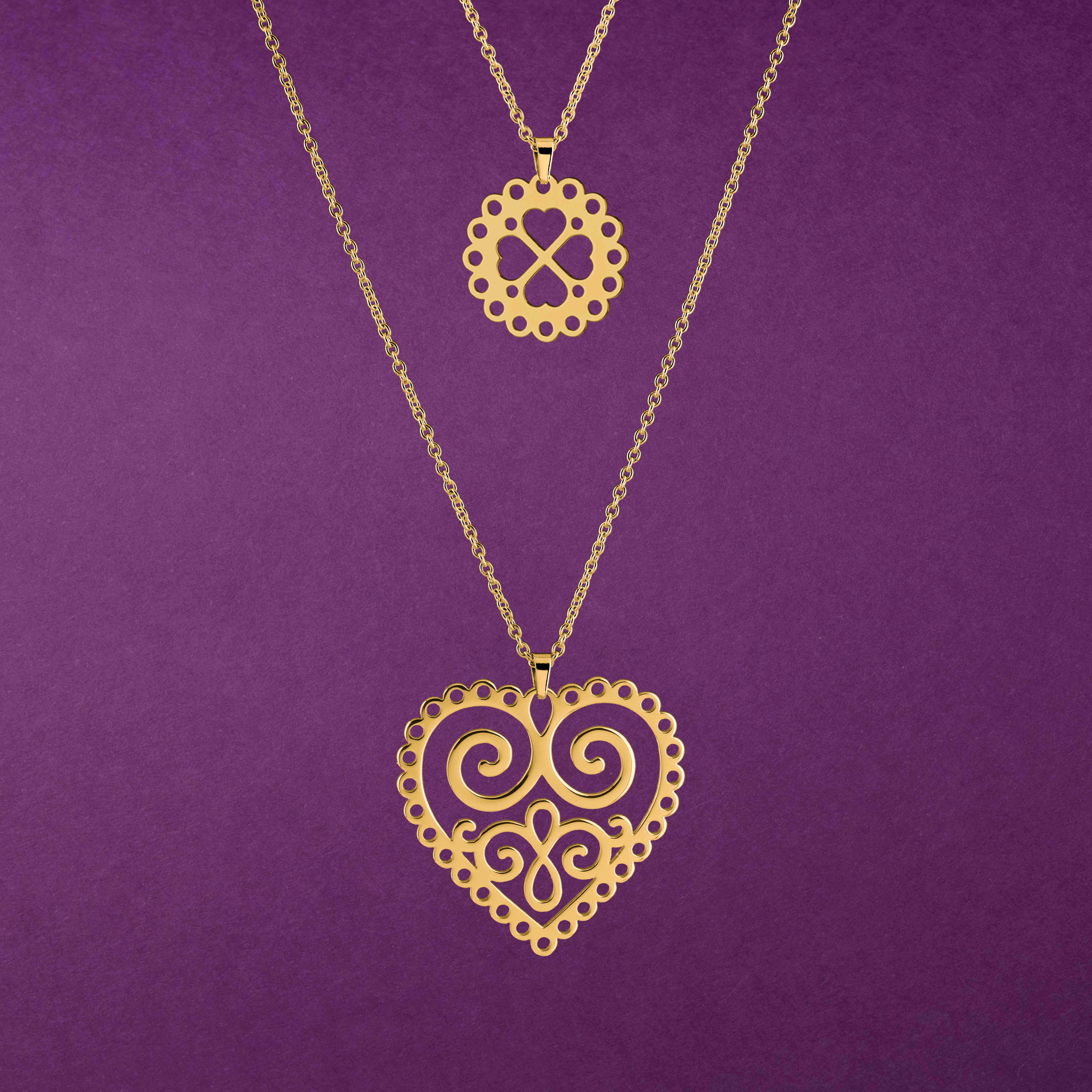 Dvojradový náhrdelník srdce ornament