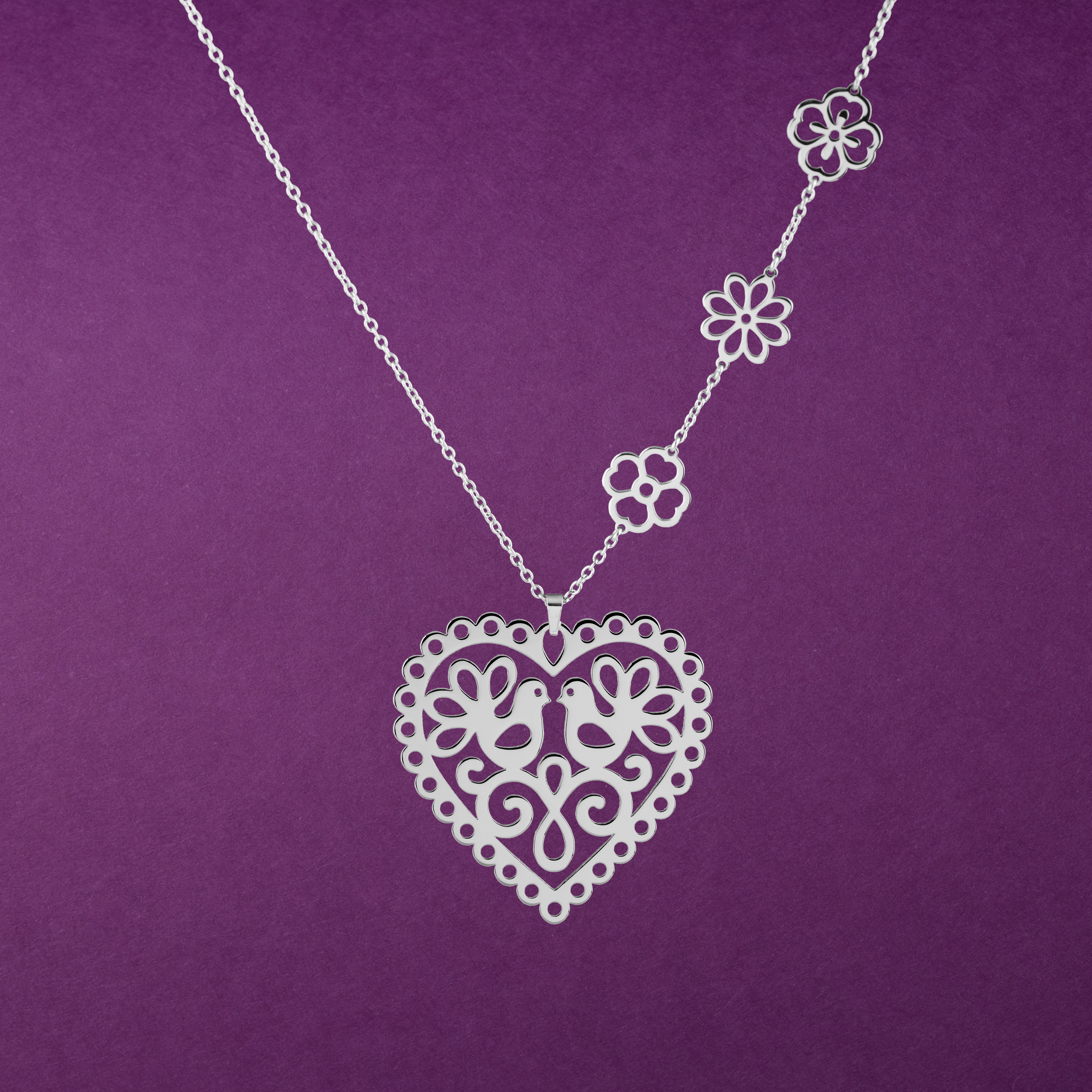 Prívesok srdce holubice 2