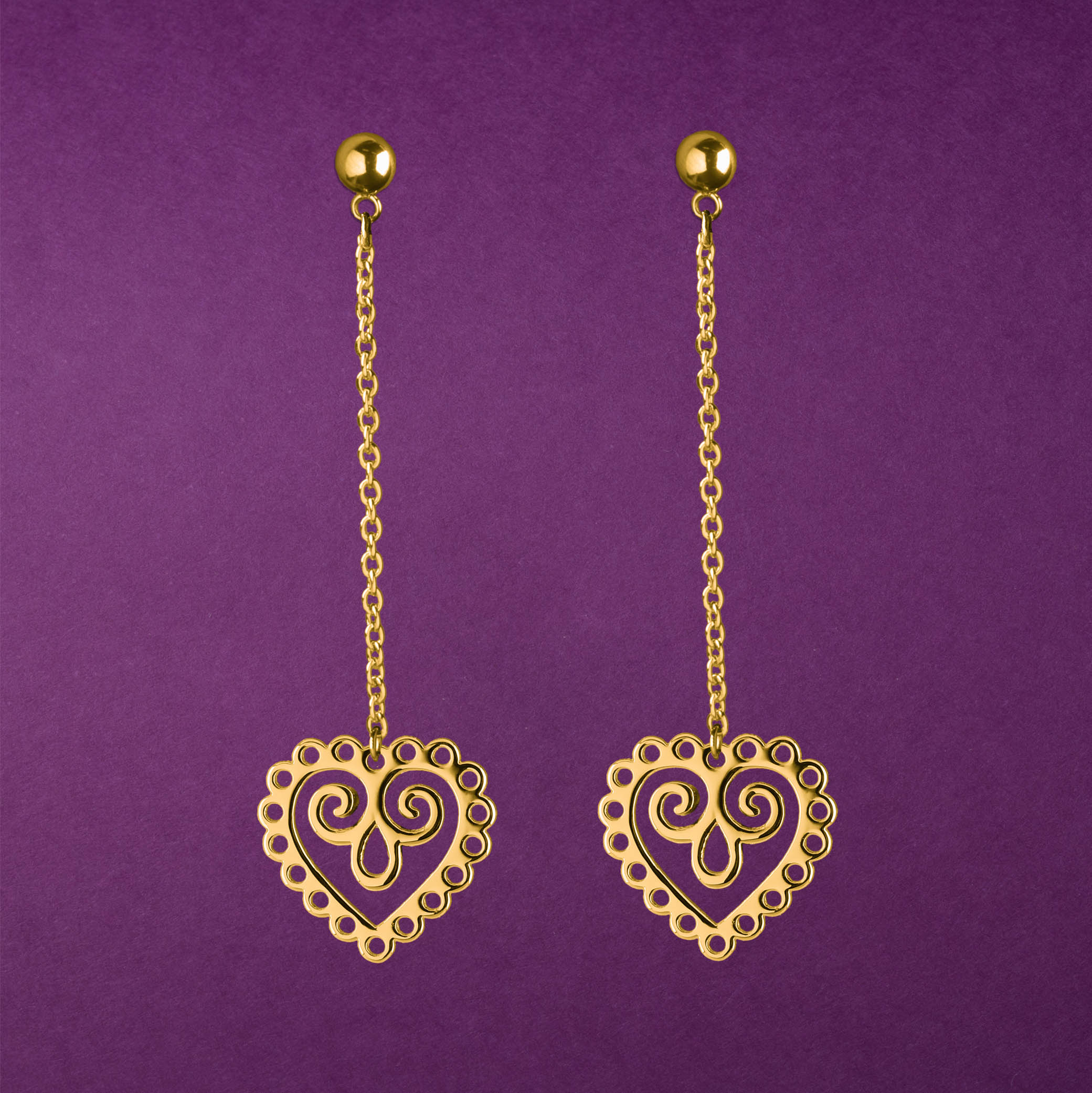 Náušnice srdce mini 1 na retiazke