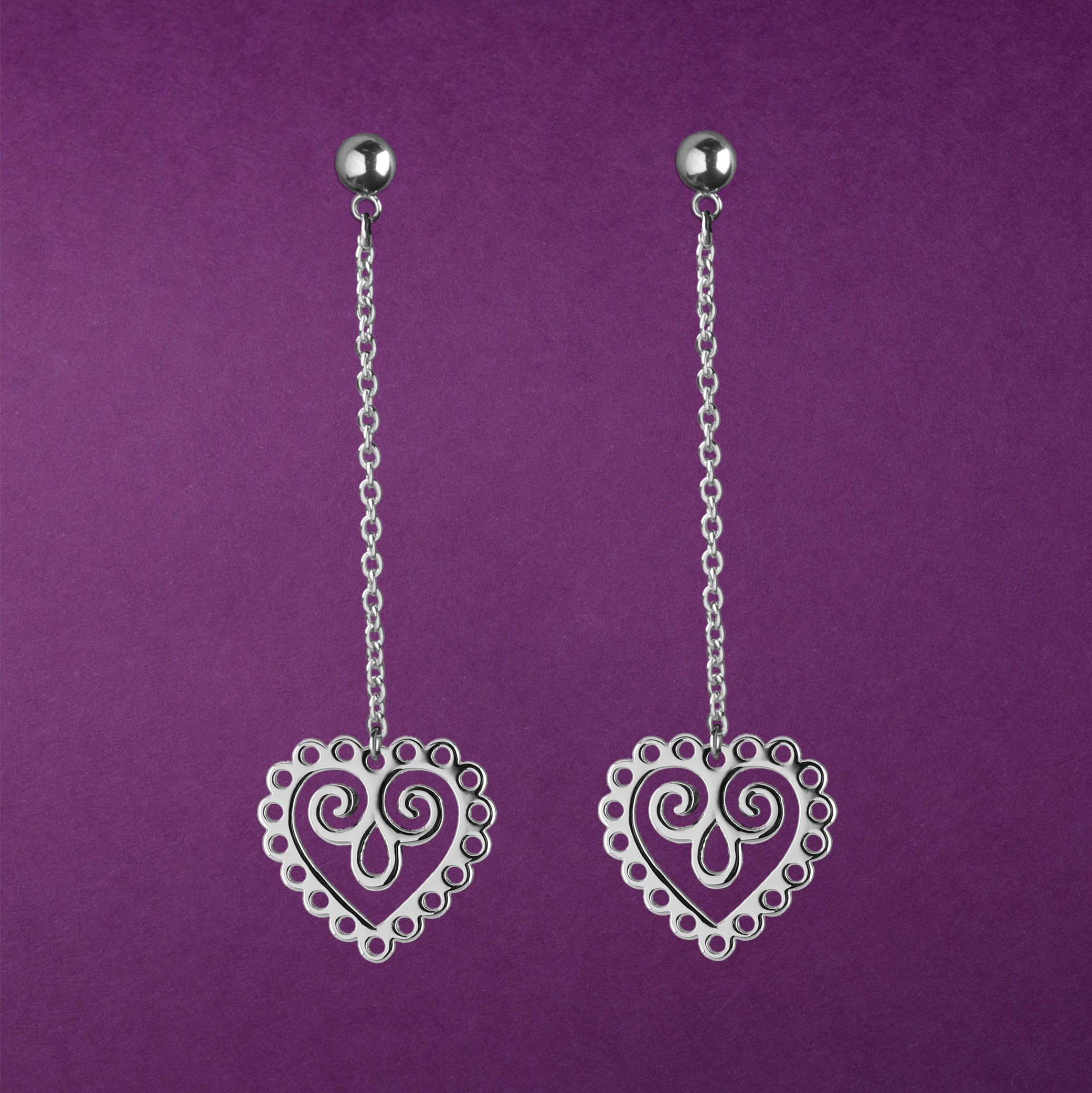 Náušnice srdce mini 1 na retiazke