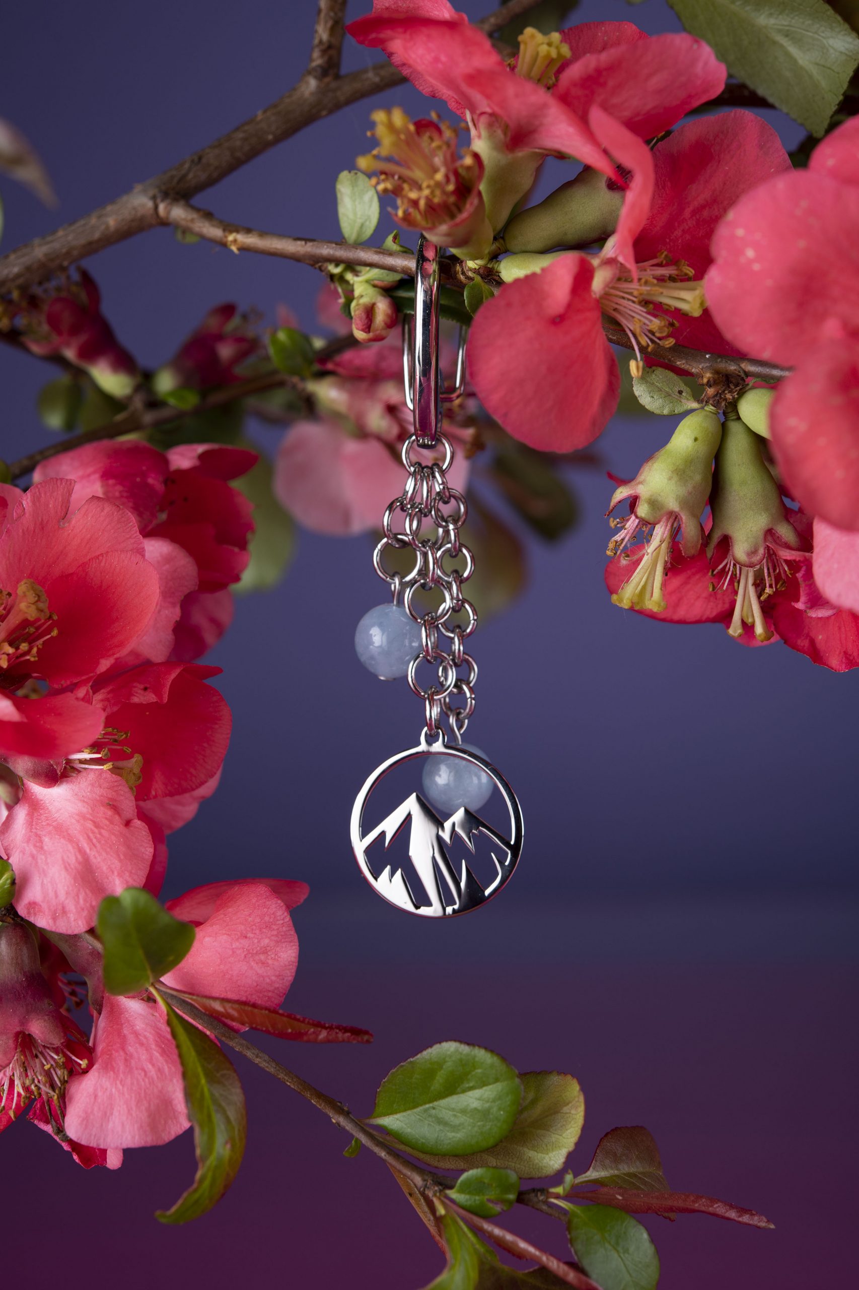 Kľúčenka - hory kruh 1 + akvamarín