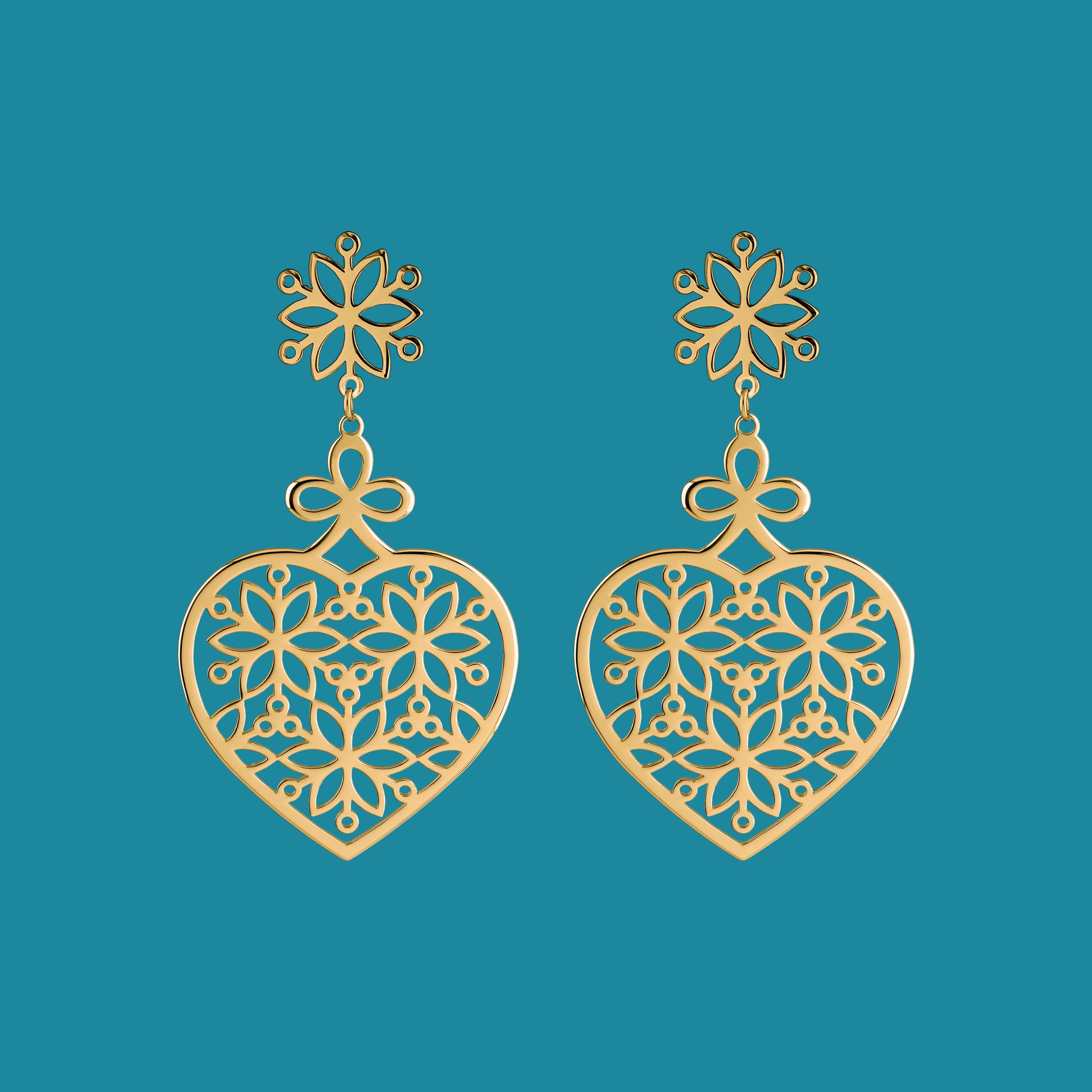 Náušnice Kvet života - srdce 1