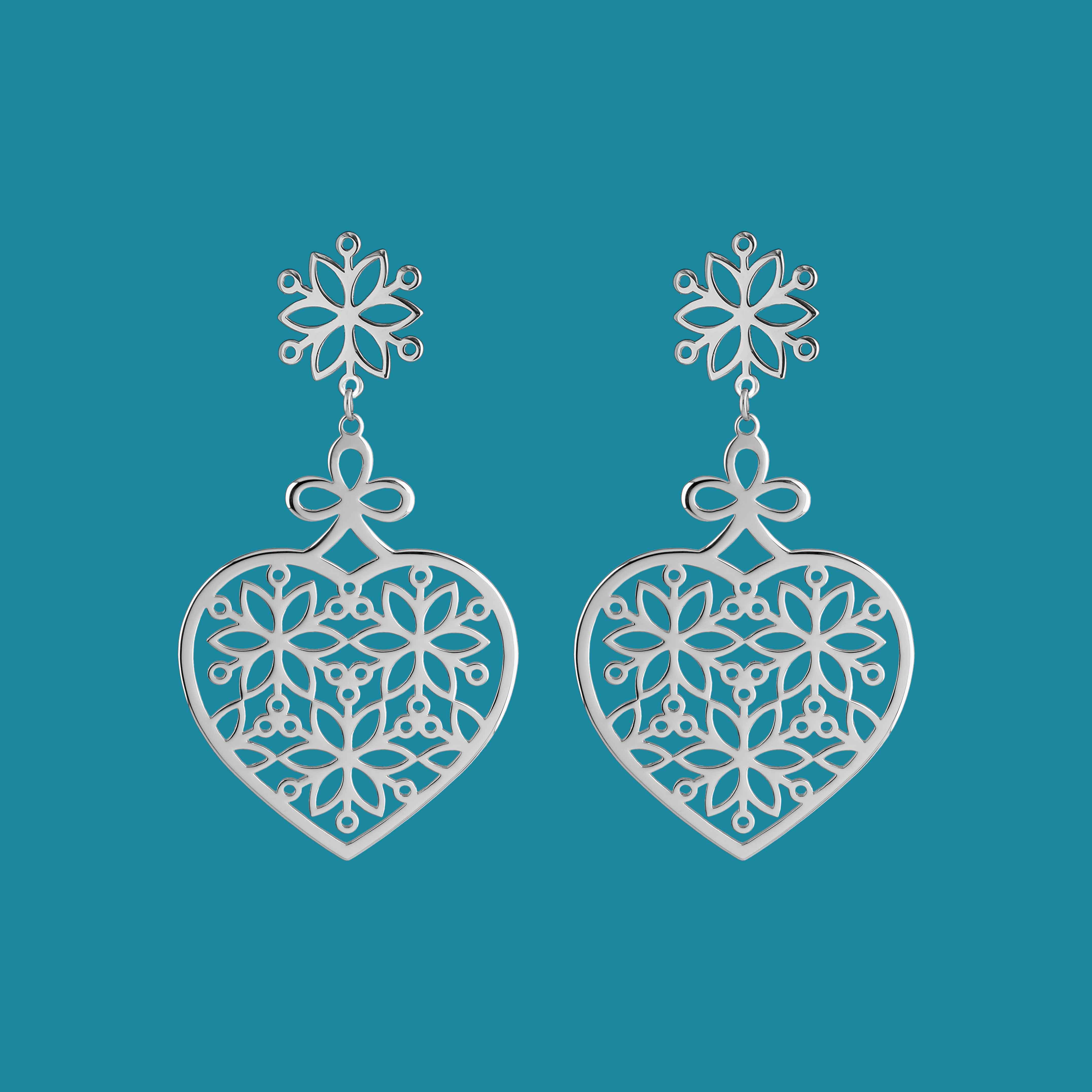 Náušnice Kvet života - srdce 1