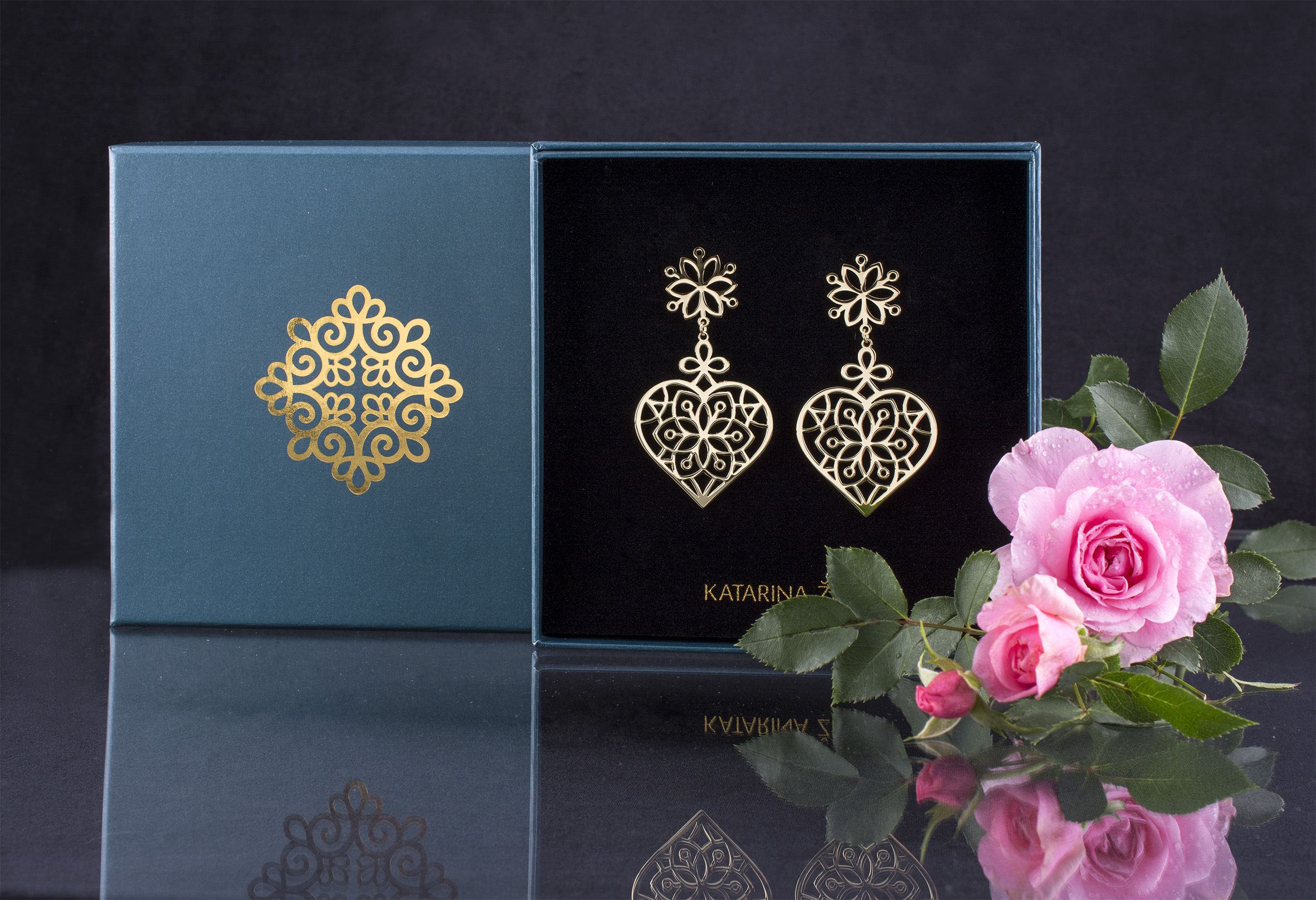 Náušnice Kvet života - srdce 2