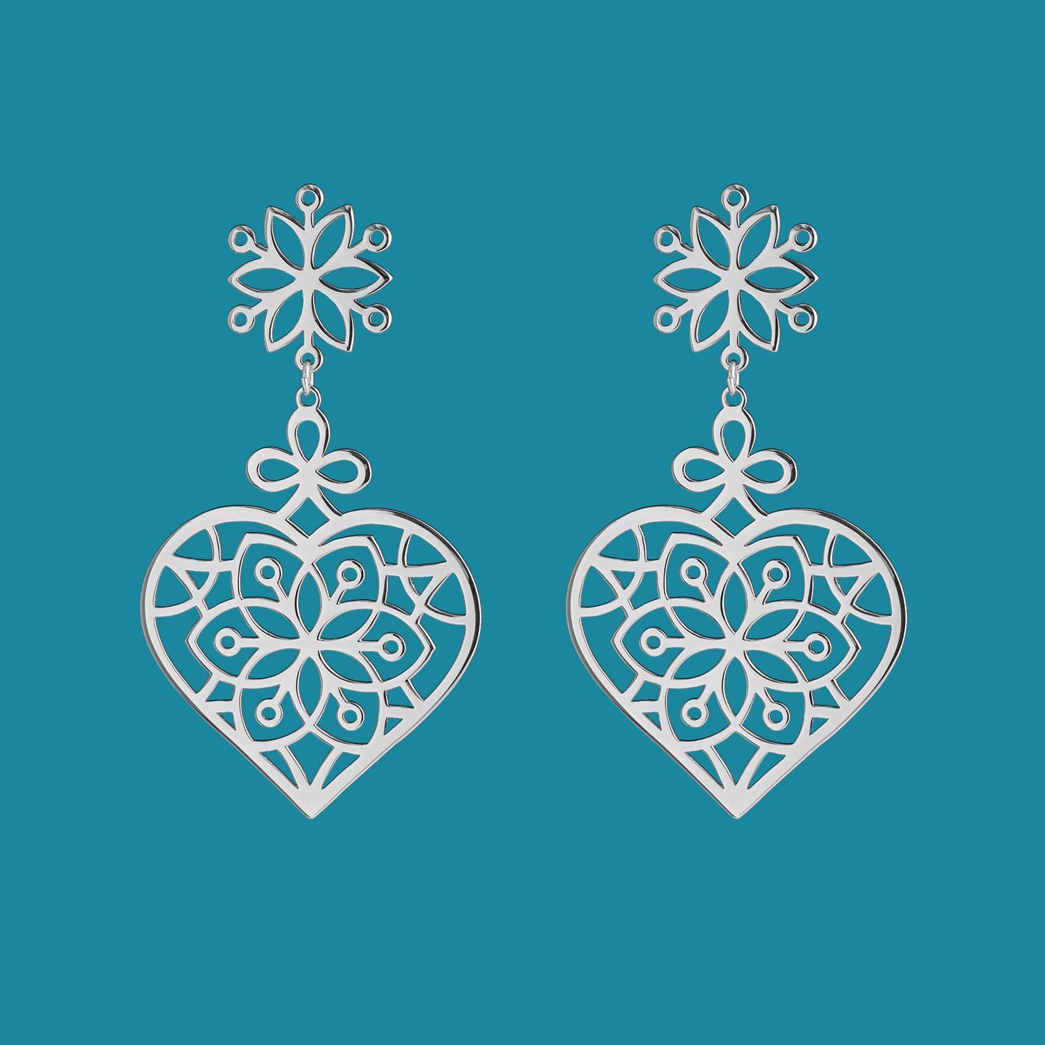 Náušnice Kvet života - srdce 2