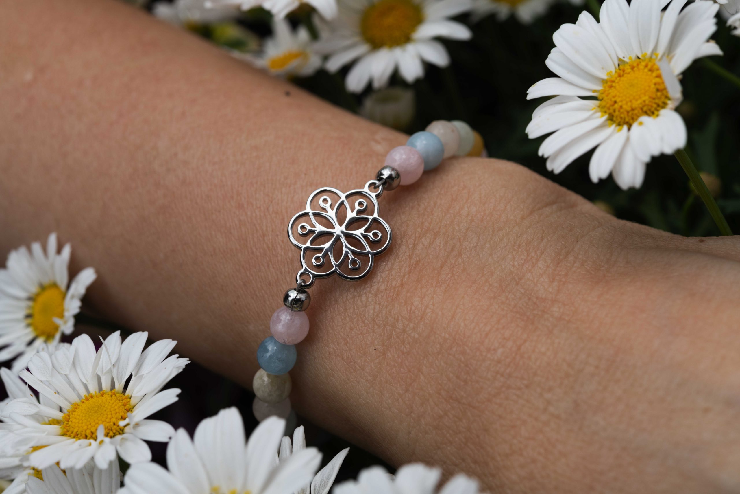 Náramok kvet života - beryl