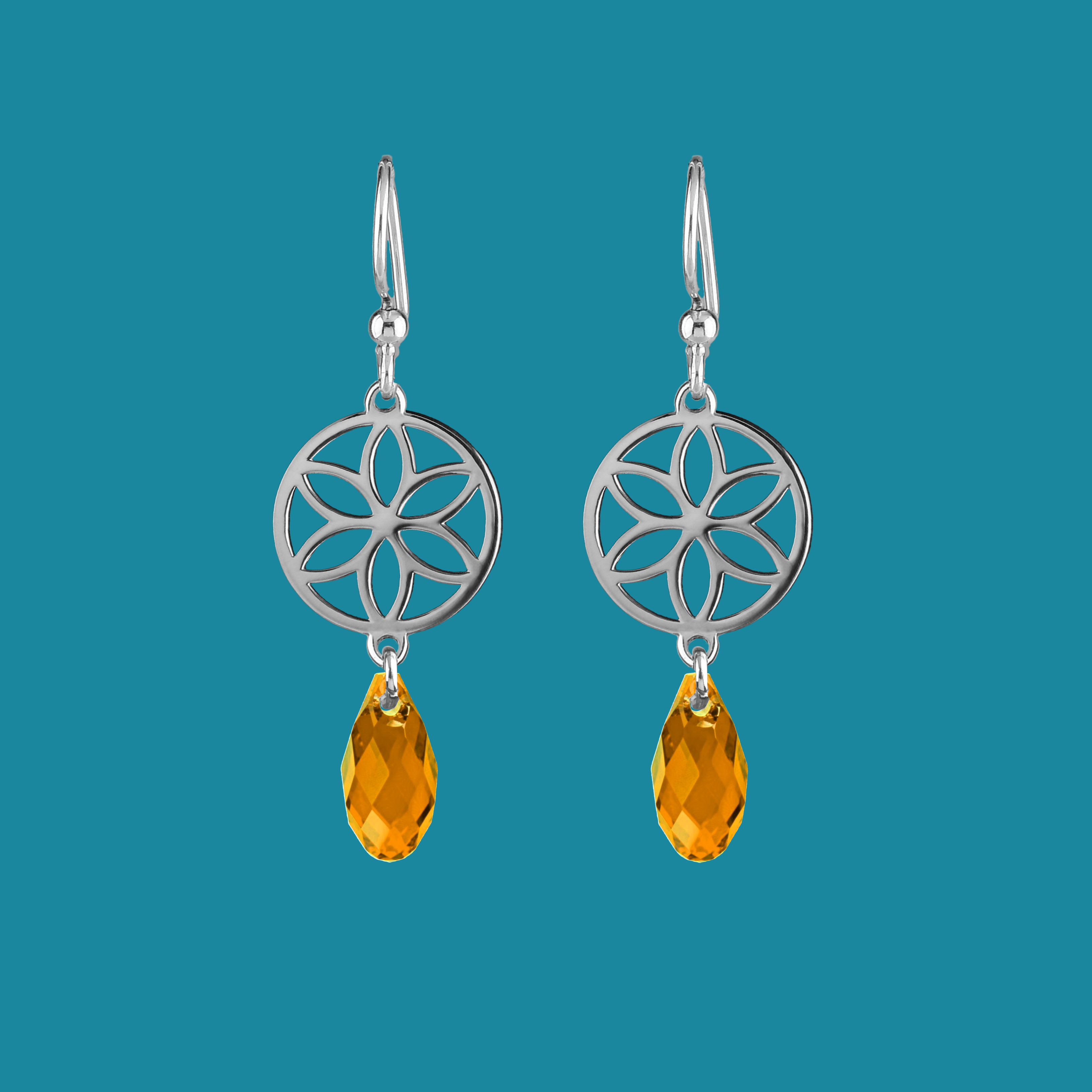 Náušnice Kvet života 3 - swarovski