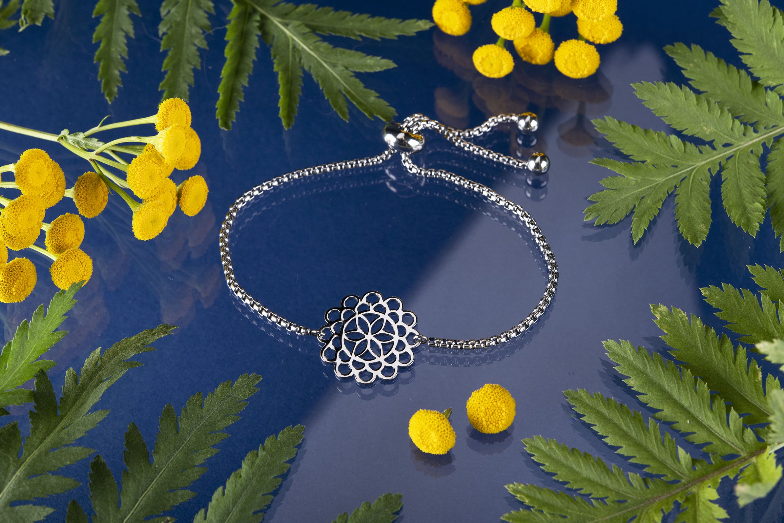 Náramok čipka ornament 2cm - posuvná retiazka