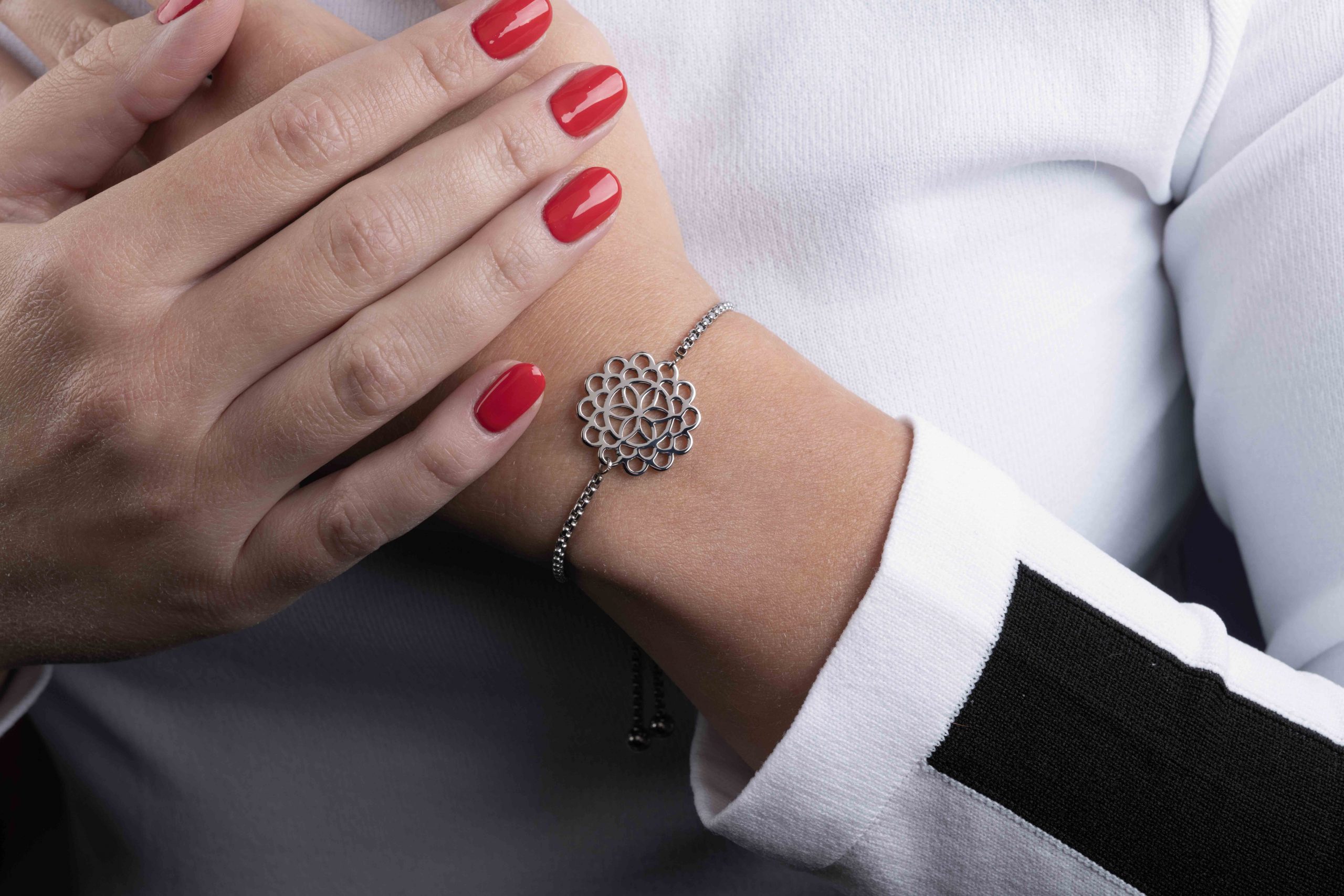 Náramok čipka ornament 2cm - posuvná retiazka