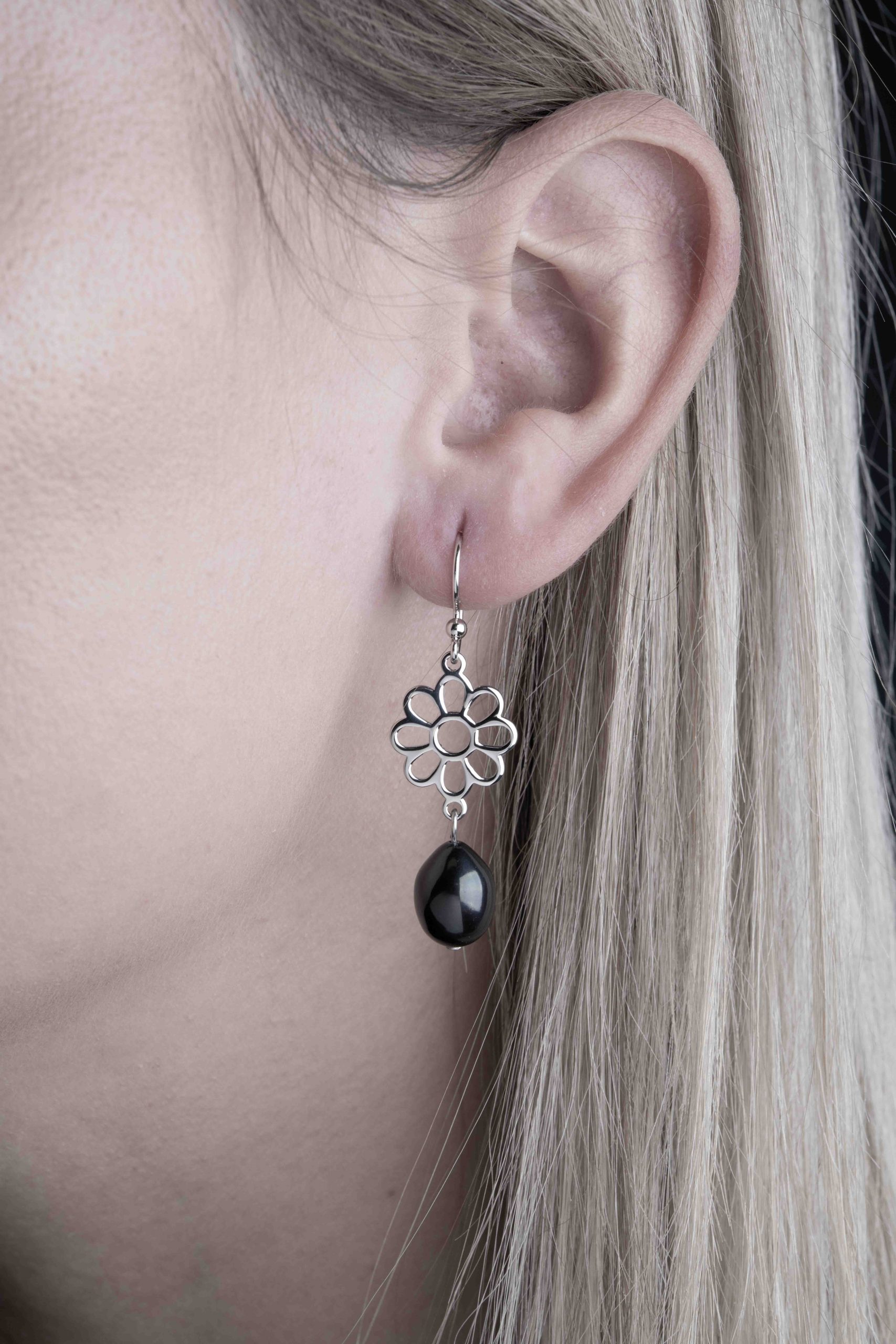 Náušnice Libay margaréta+ perla slza