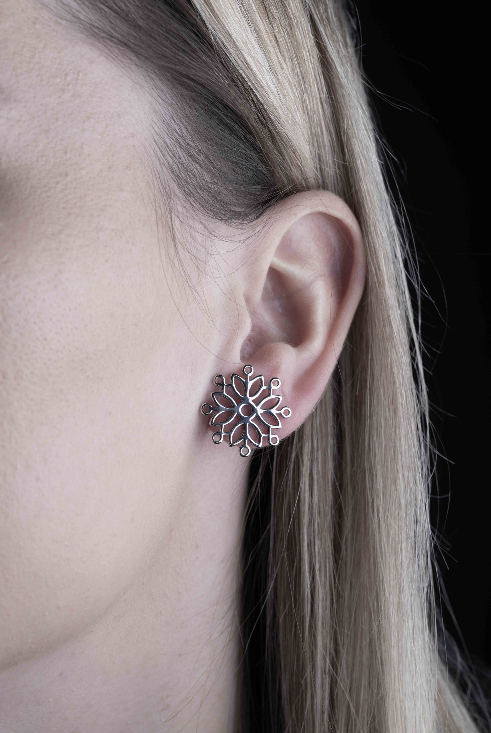 Napichovacie náušnice modrotlač hviezda