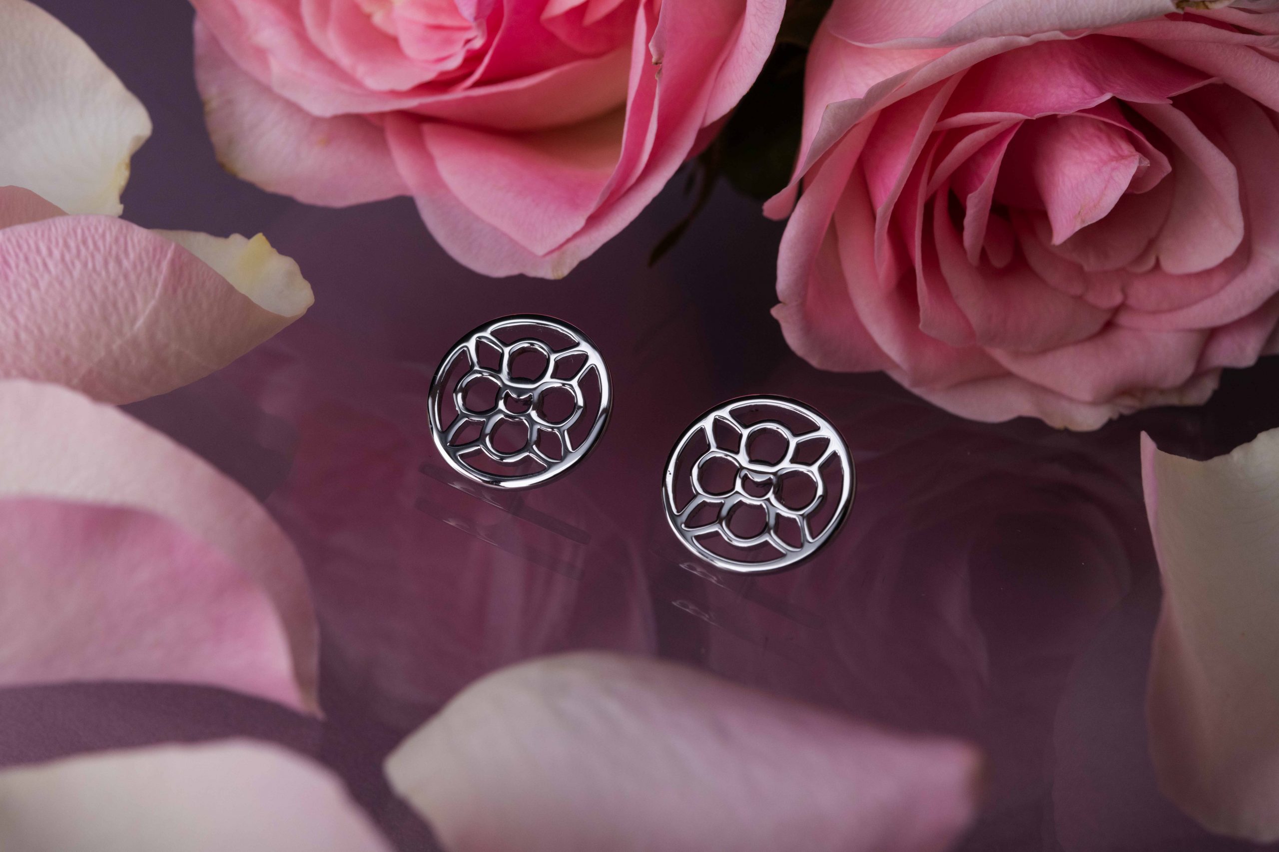 Napichovacie náušnice - modrotlač kvietok 2