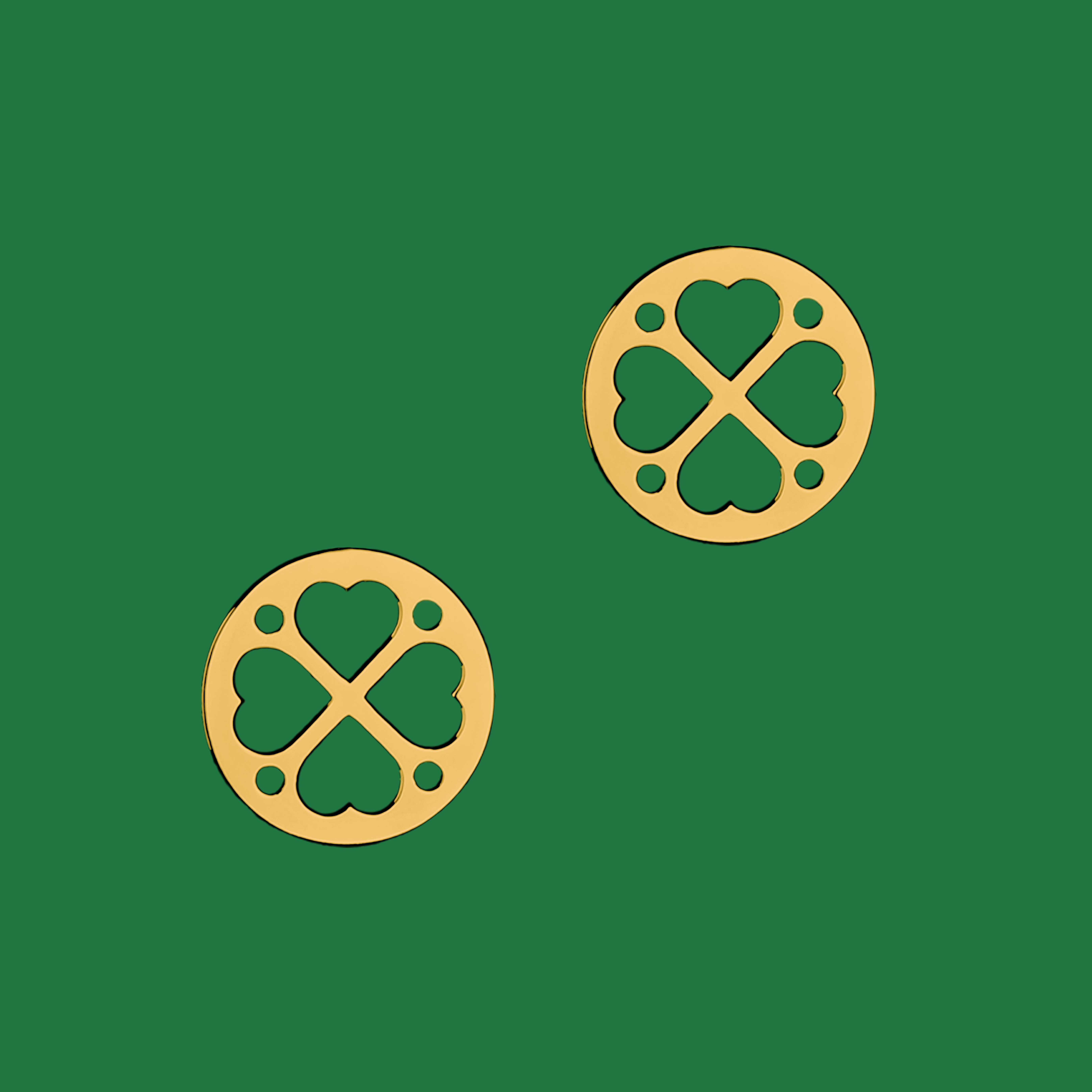 Napichovacie náušnice čipka - štvorlístok