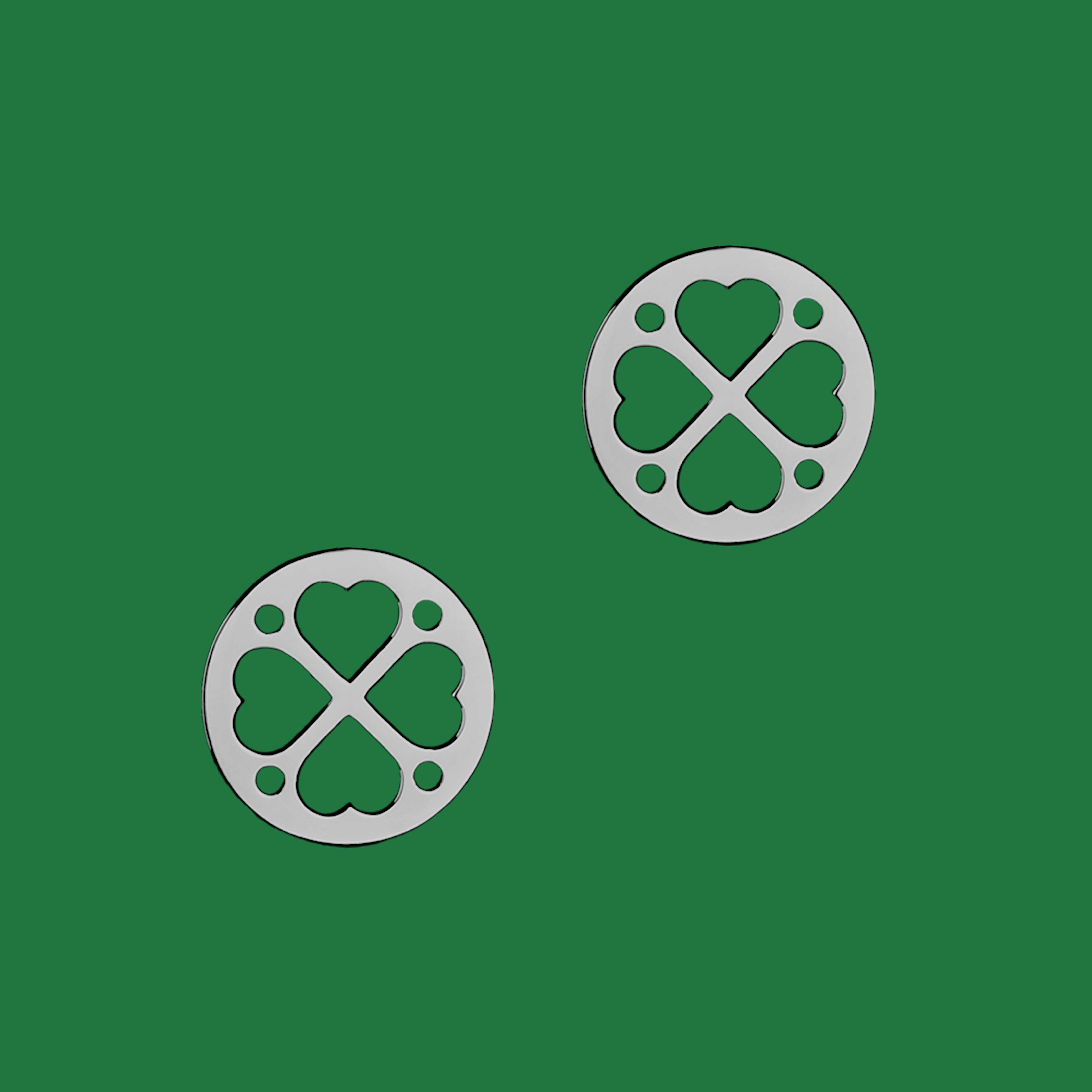 Napichovacie náušnice čipka - štvorlístok