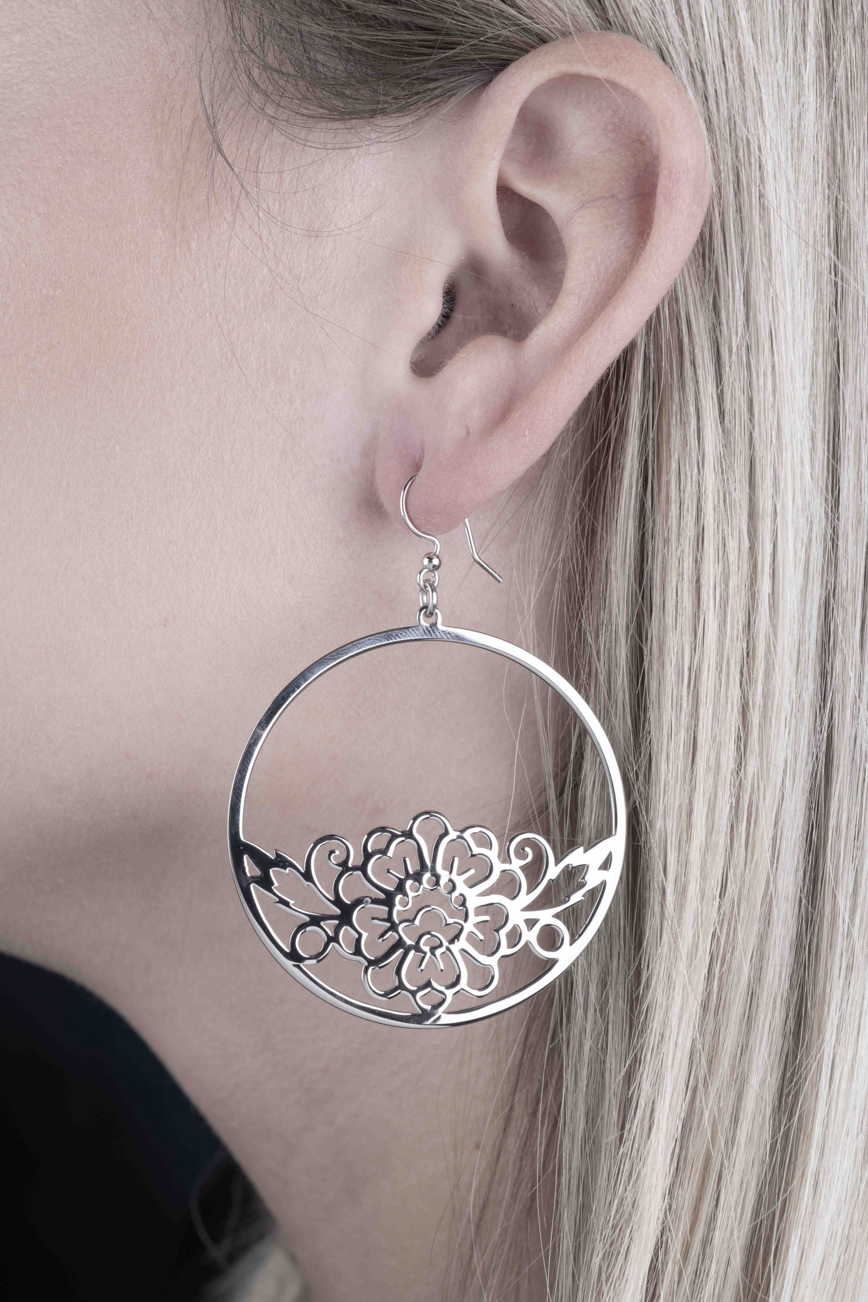 Náušnice kvet modrotlac - kruh 1