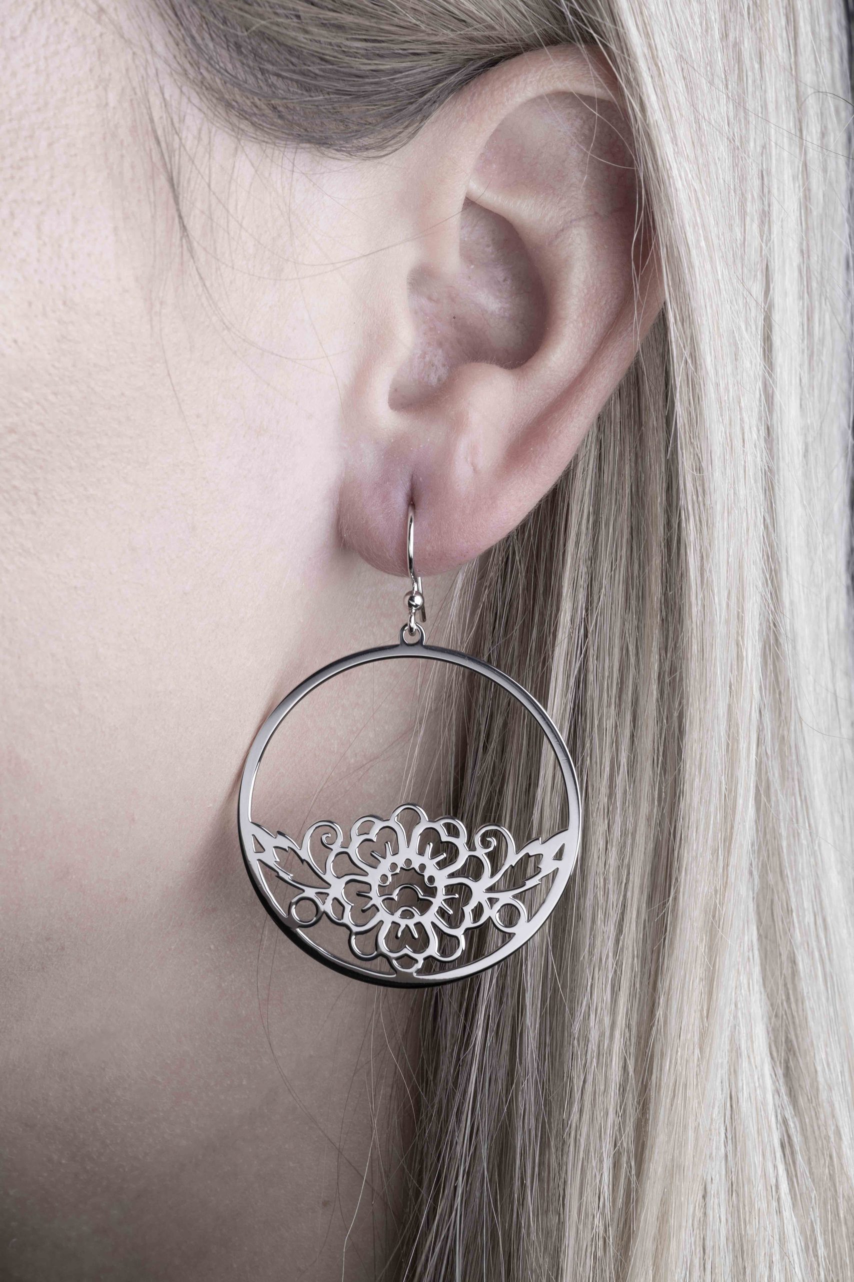 Náušnice kvet modrotlac - kruh 1