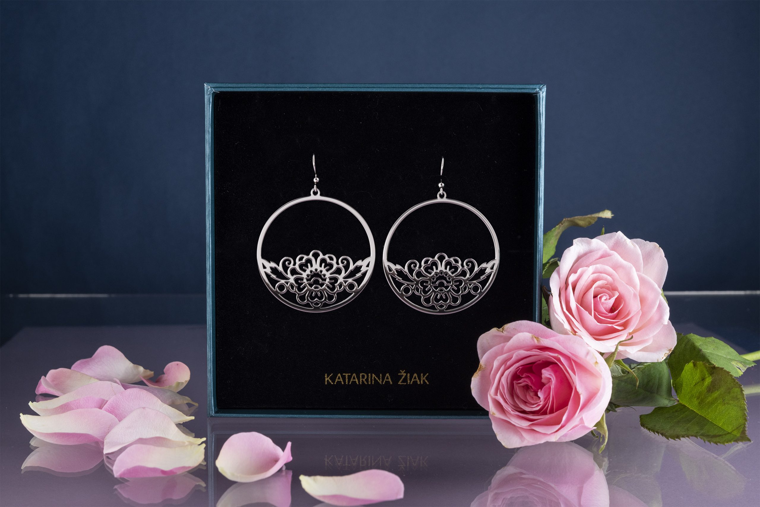 Náušnice kvet modrotlac - kruh 1