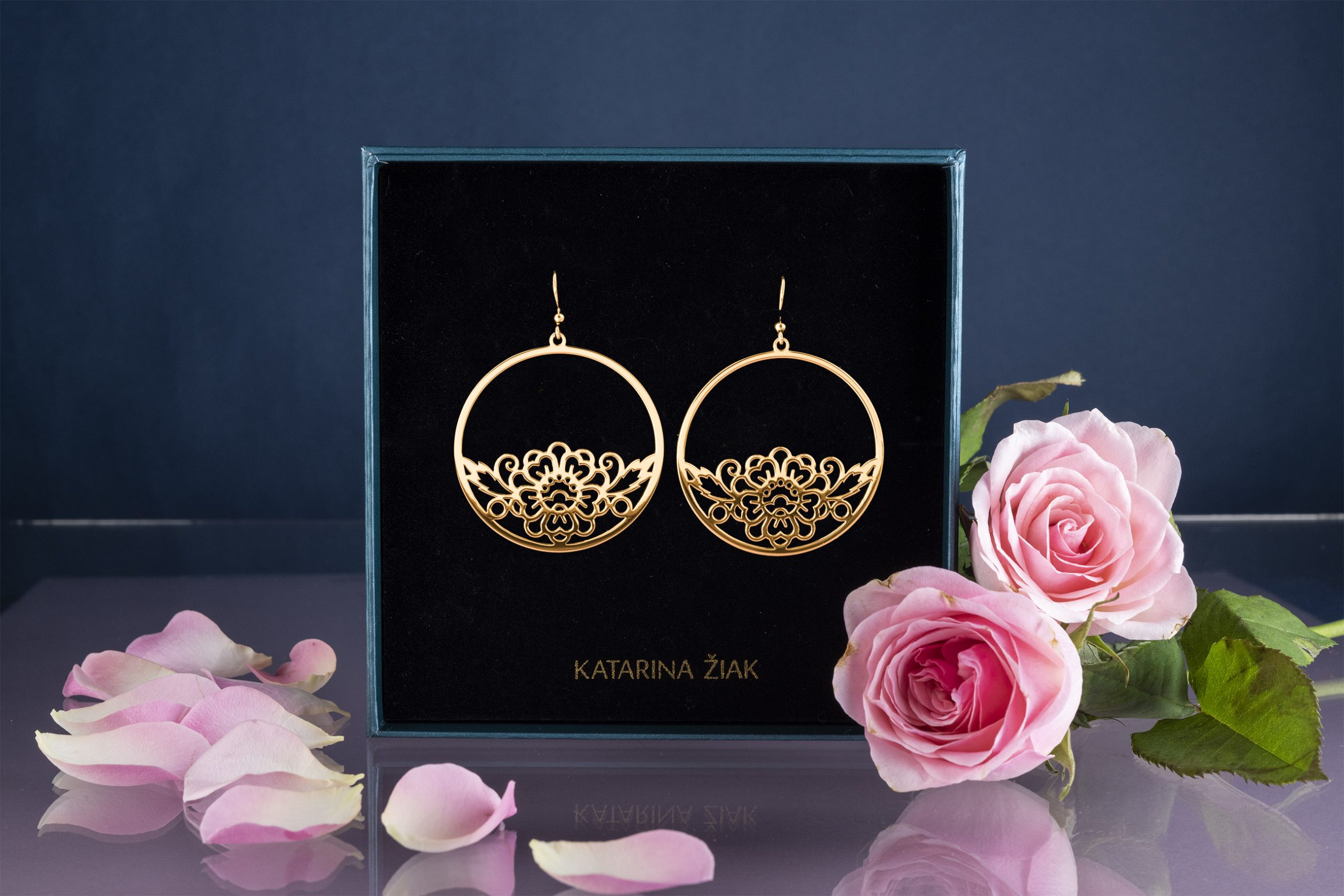 Náušnice kvet modrotlac - kruh 1