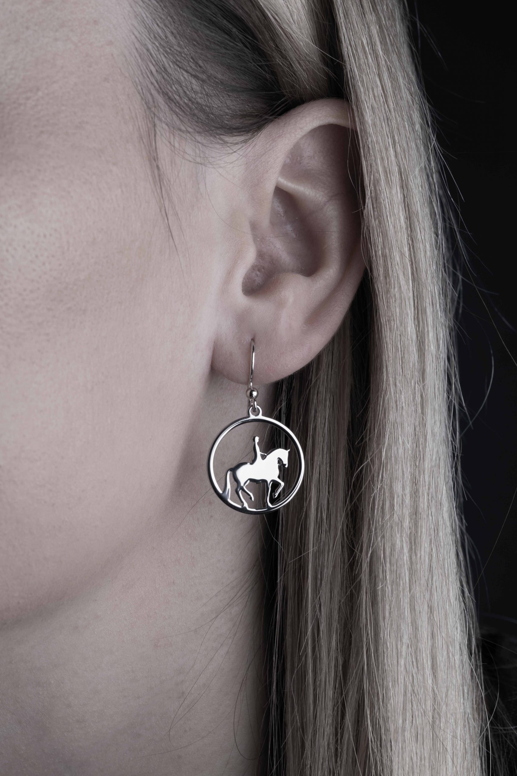 Náušnice piaf - jazdec kruh - 2cm