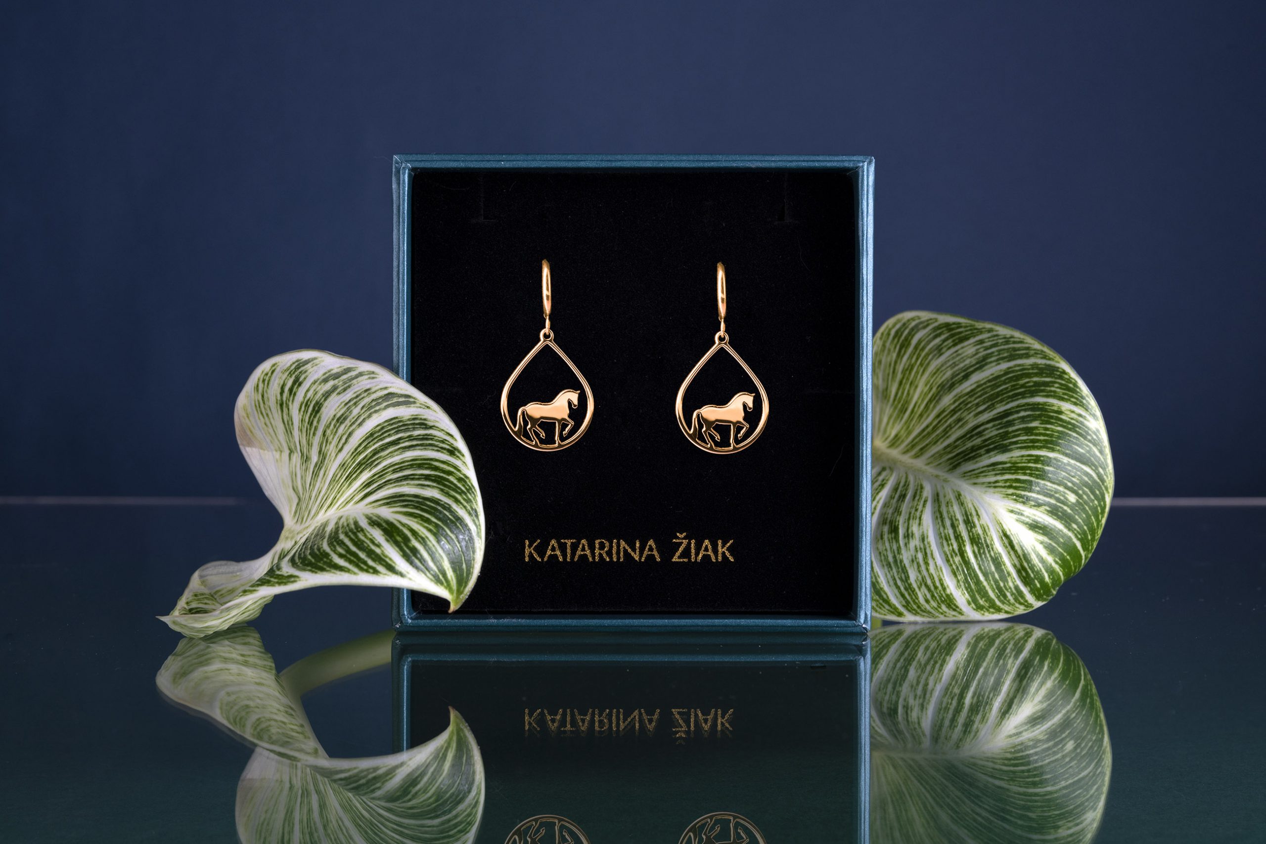 Náušnice piaf - kôň  slza - mini