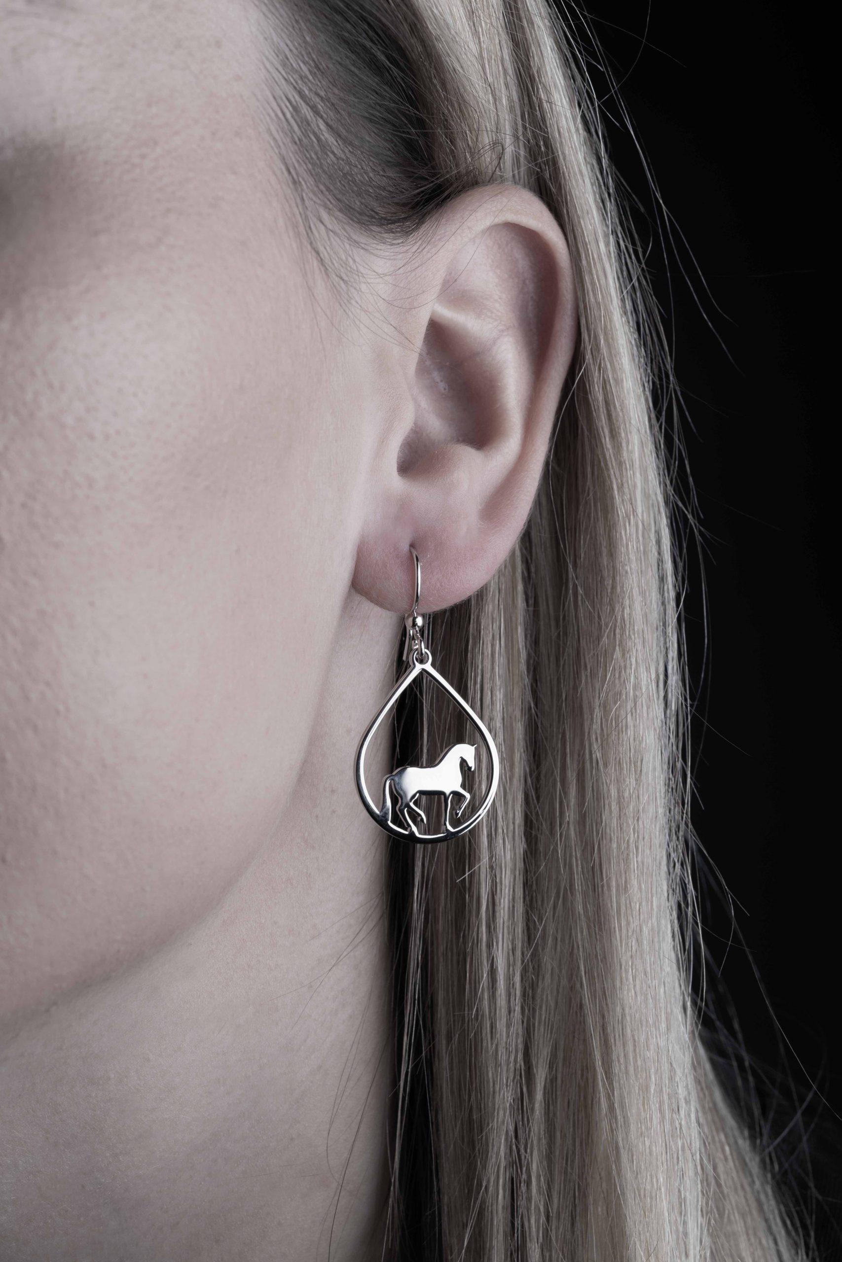 Náušnice piaf - kôň  slza - mini