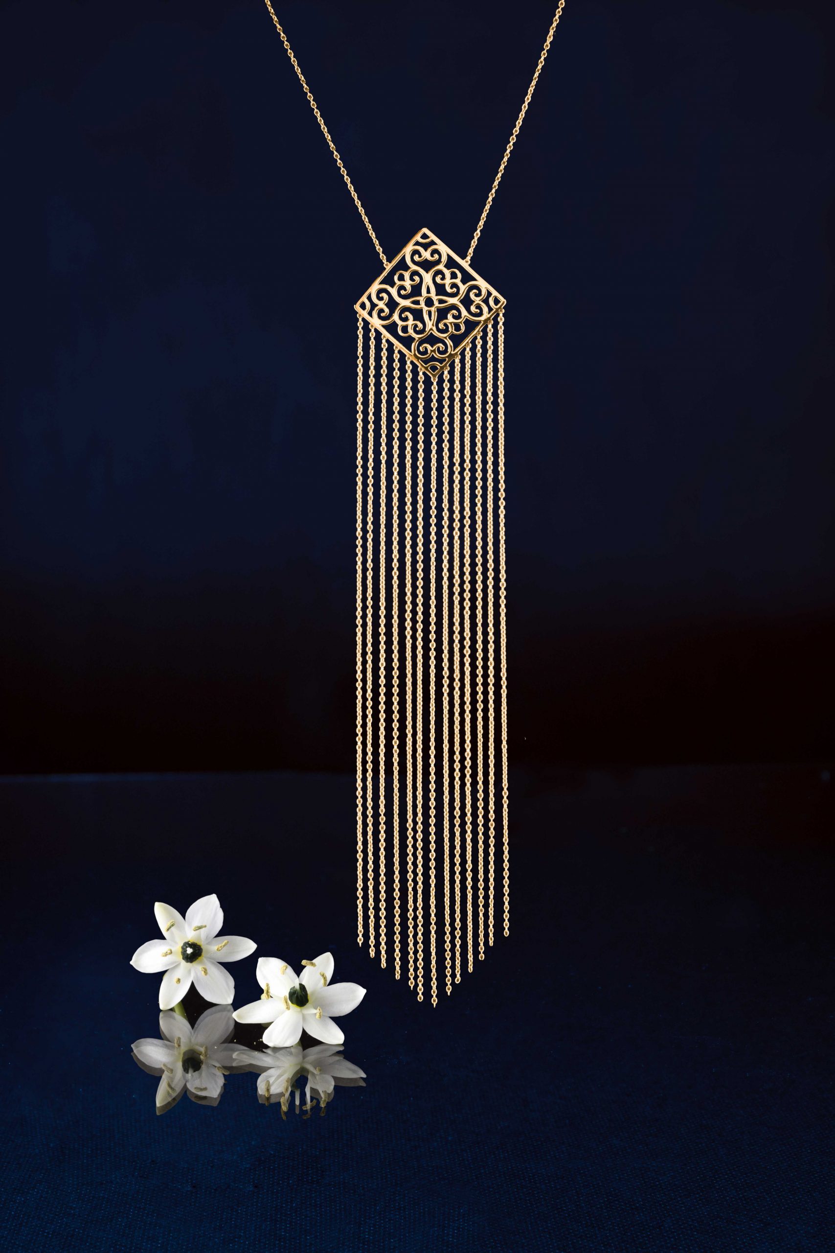 Náhrdelník čipka vodopád - veľký