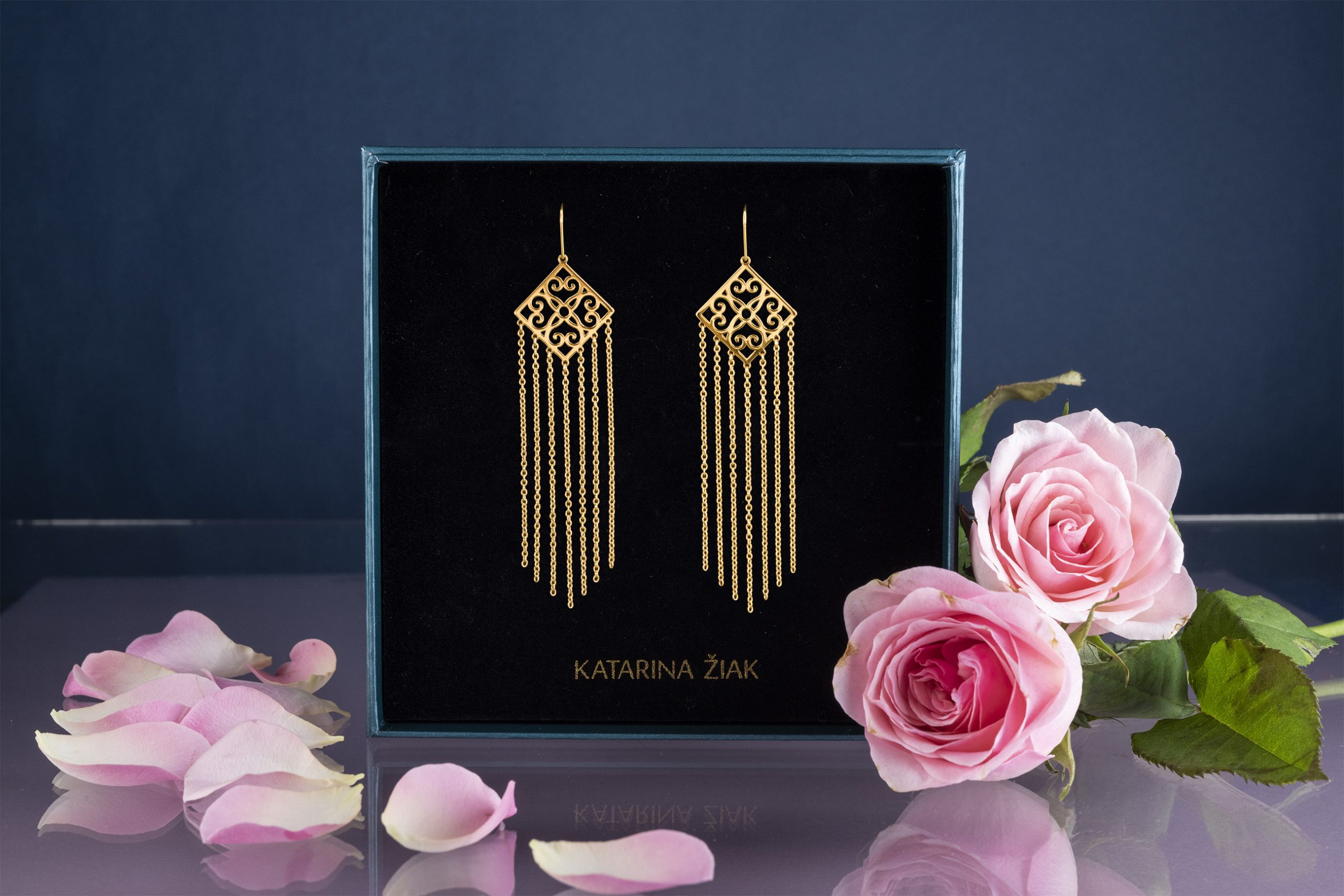 Náušnice čipa vodopád - malé