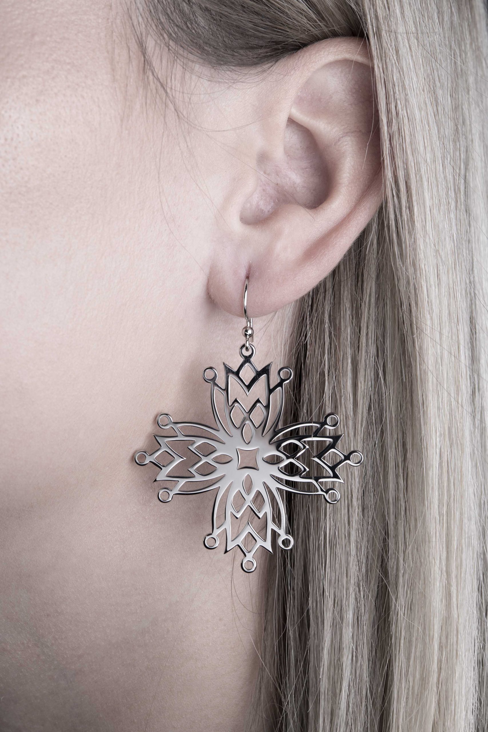 Náušnice modrotlač zvonček ornament