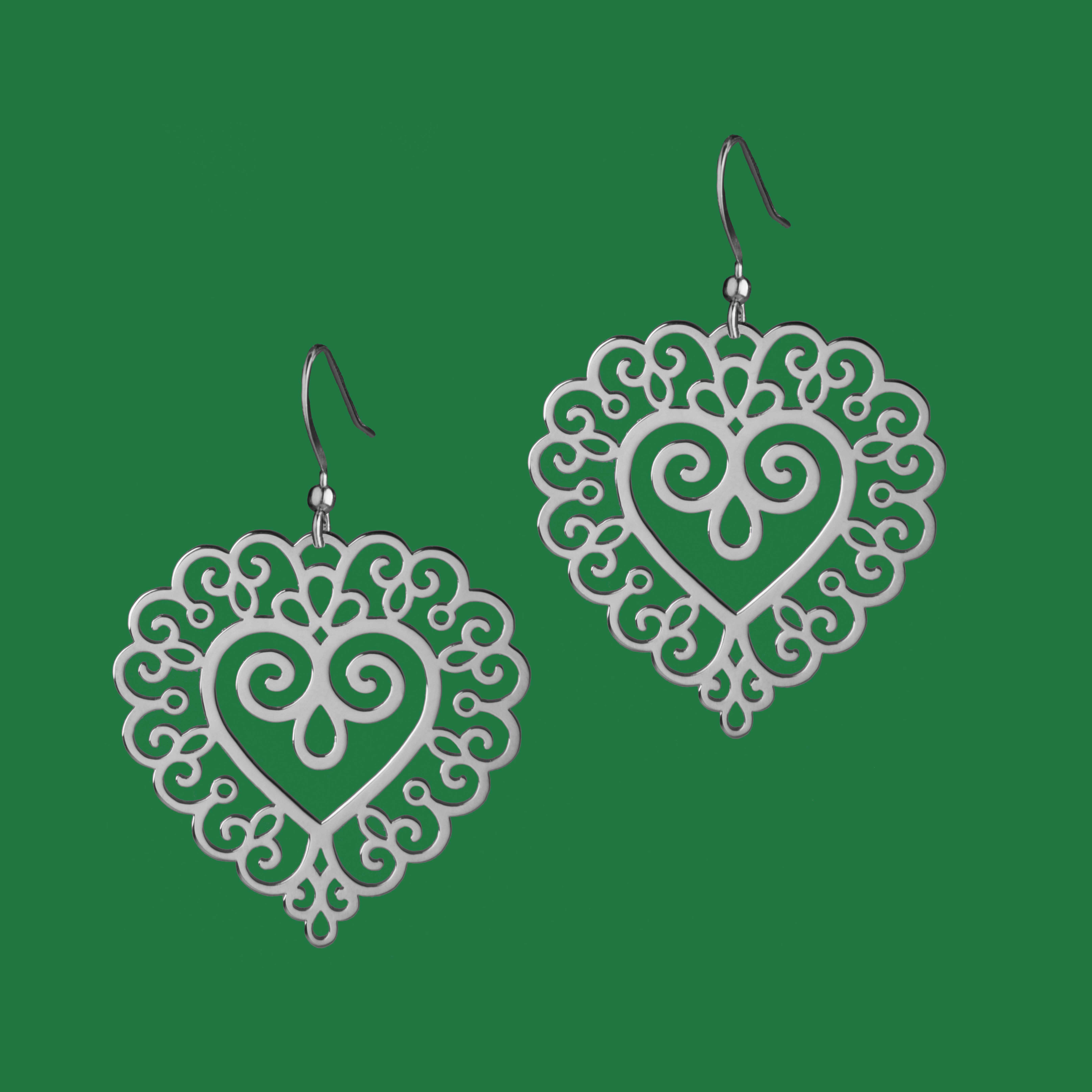 Náušnice čipka 3 - srdce