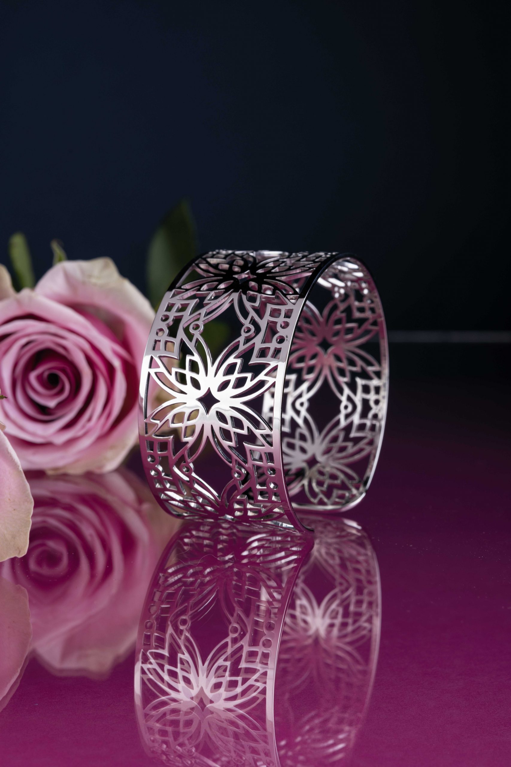 Náramok modrotlač zvončeky ornament - pás