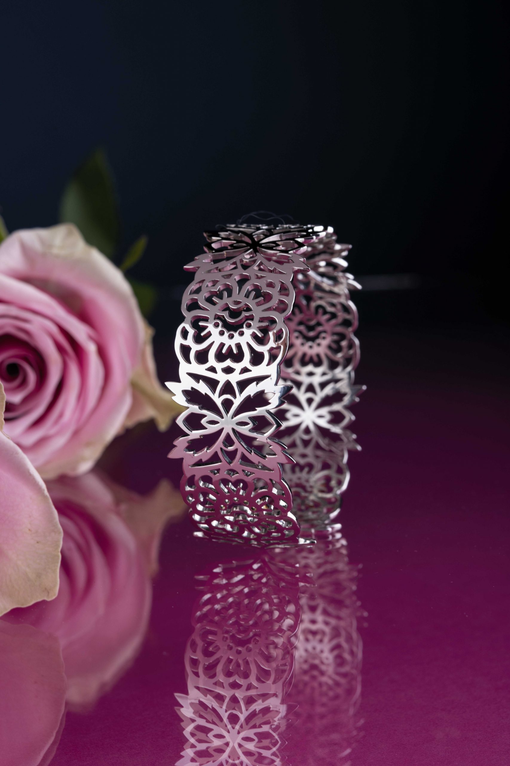 Náramok modrotlač kvet ornament 2 - pás