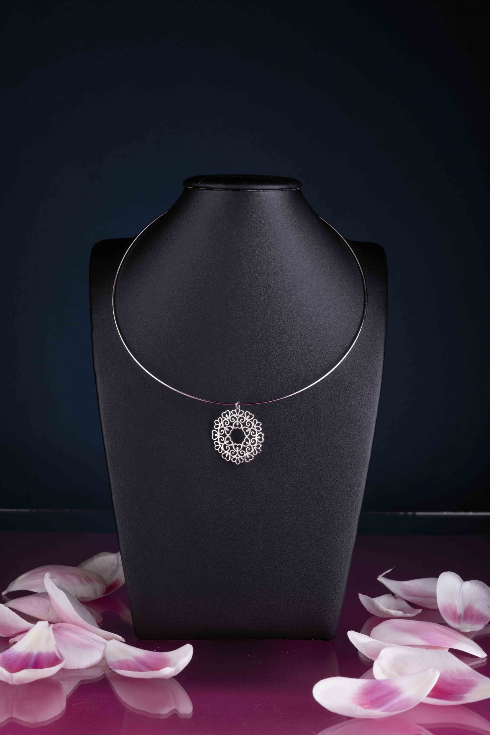 Obručový náhrdelník Čipka ornament 1 - kruh