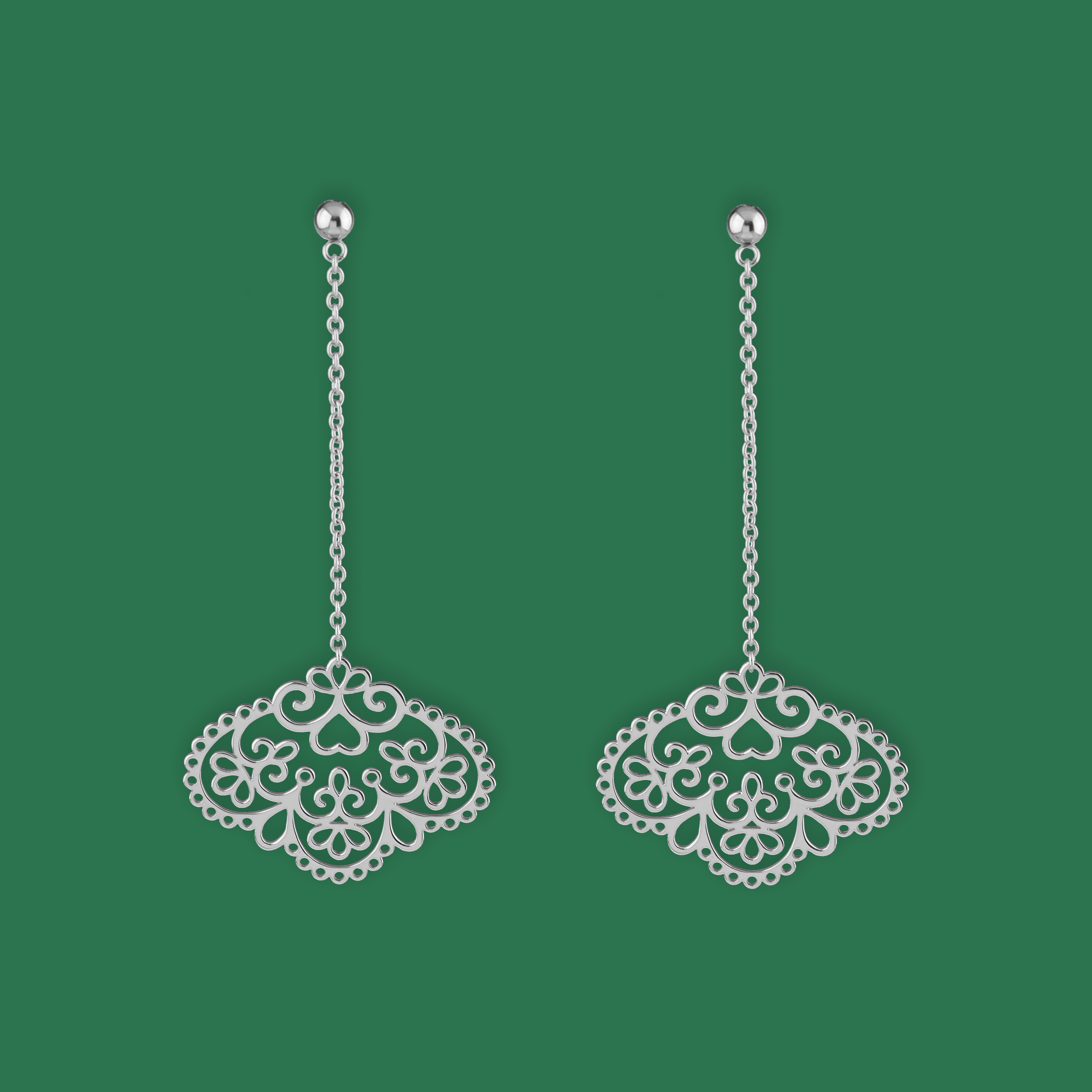 Náušnice čipka 4 na retiazke