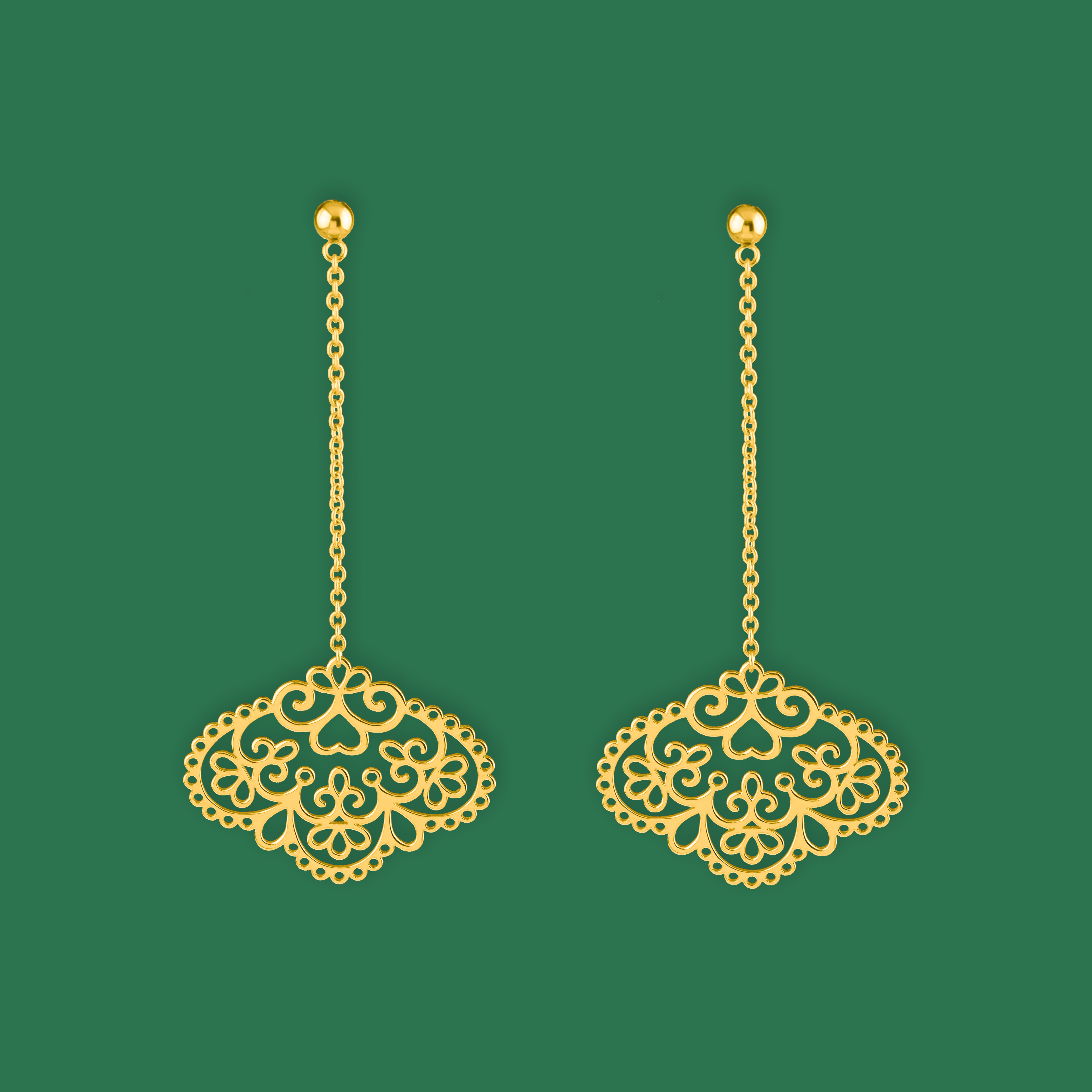 Náušnice čipka 4 na retiazke