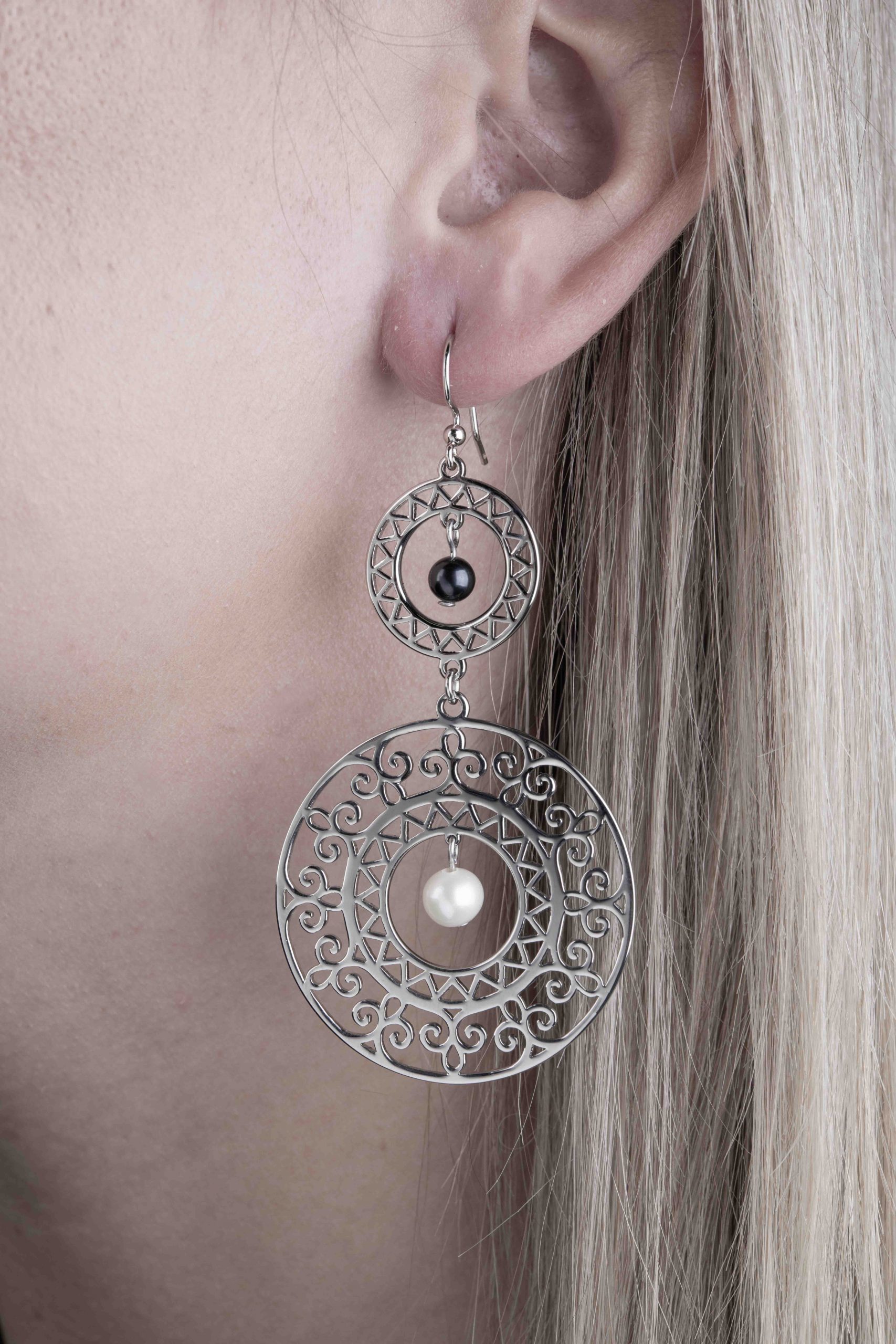 Náušnice Libay ornament 2 kruhy