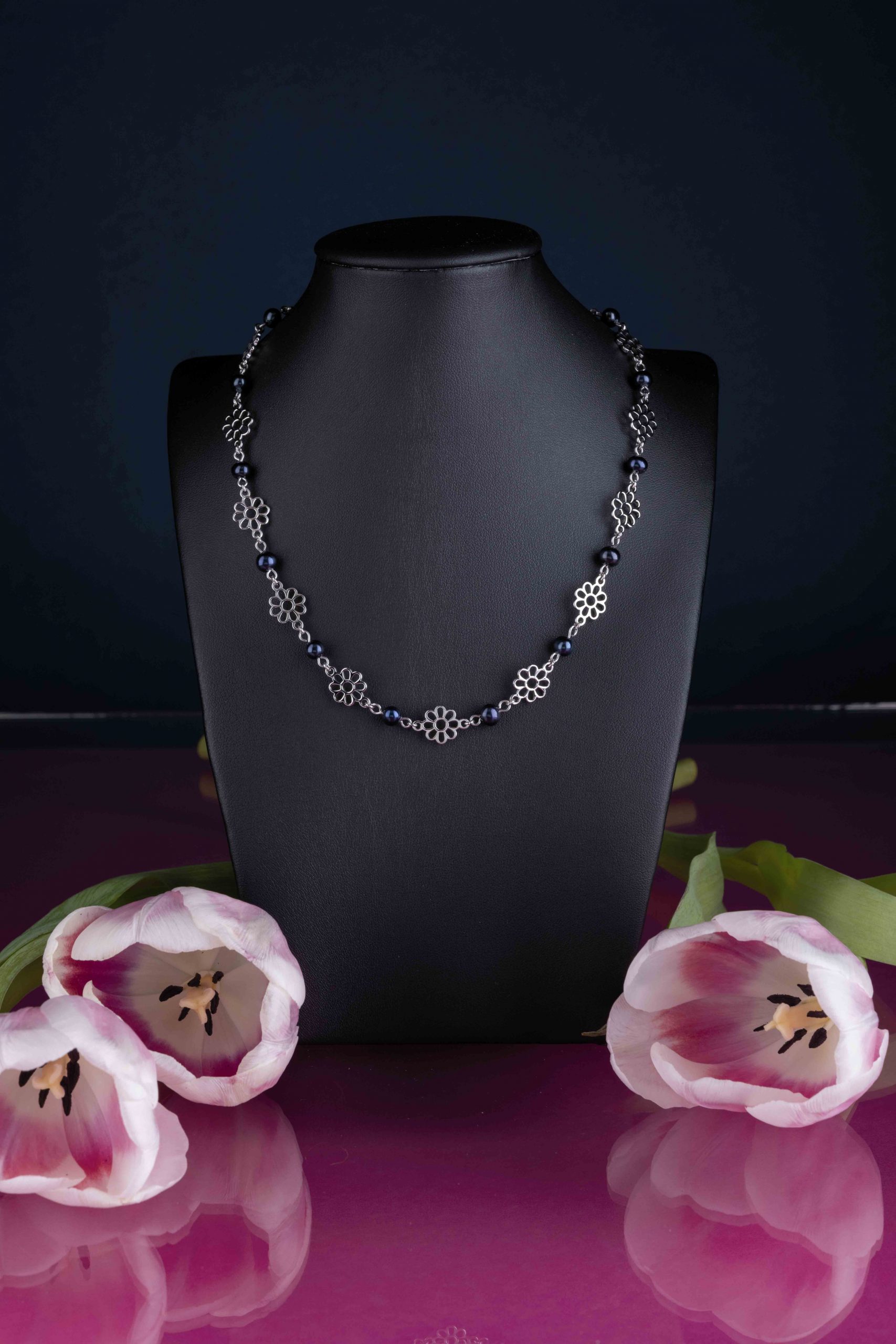 Náhrdelník Libay margarétky 1cm - perly