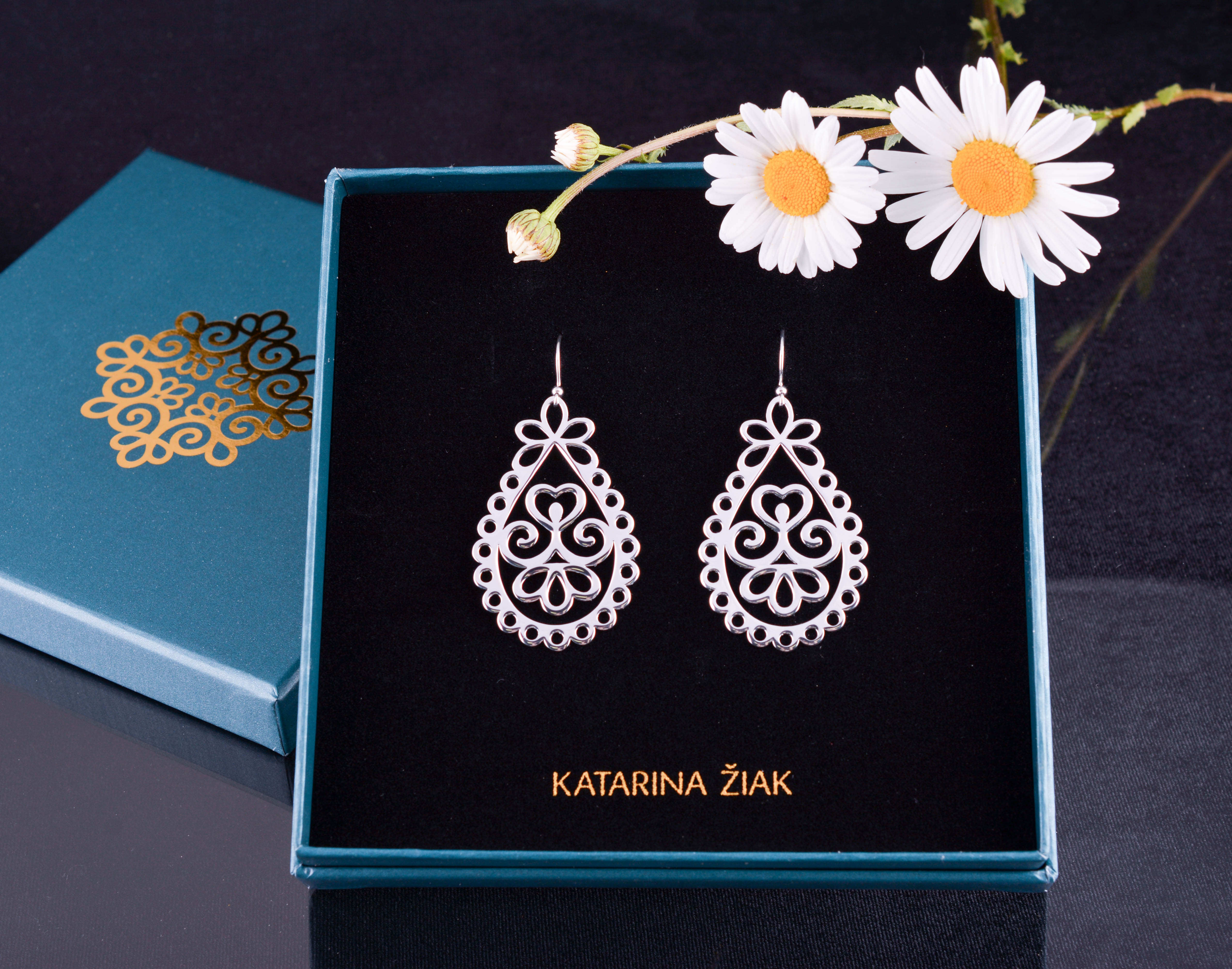 Náušnice čipka 5 - slza 2