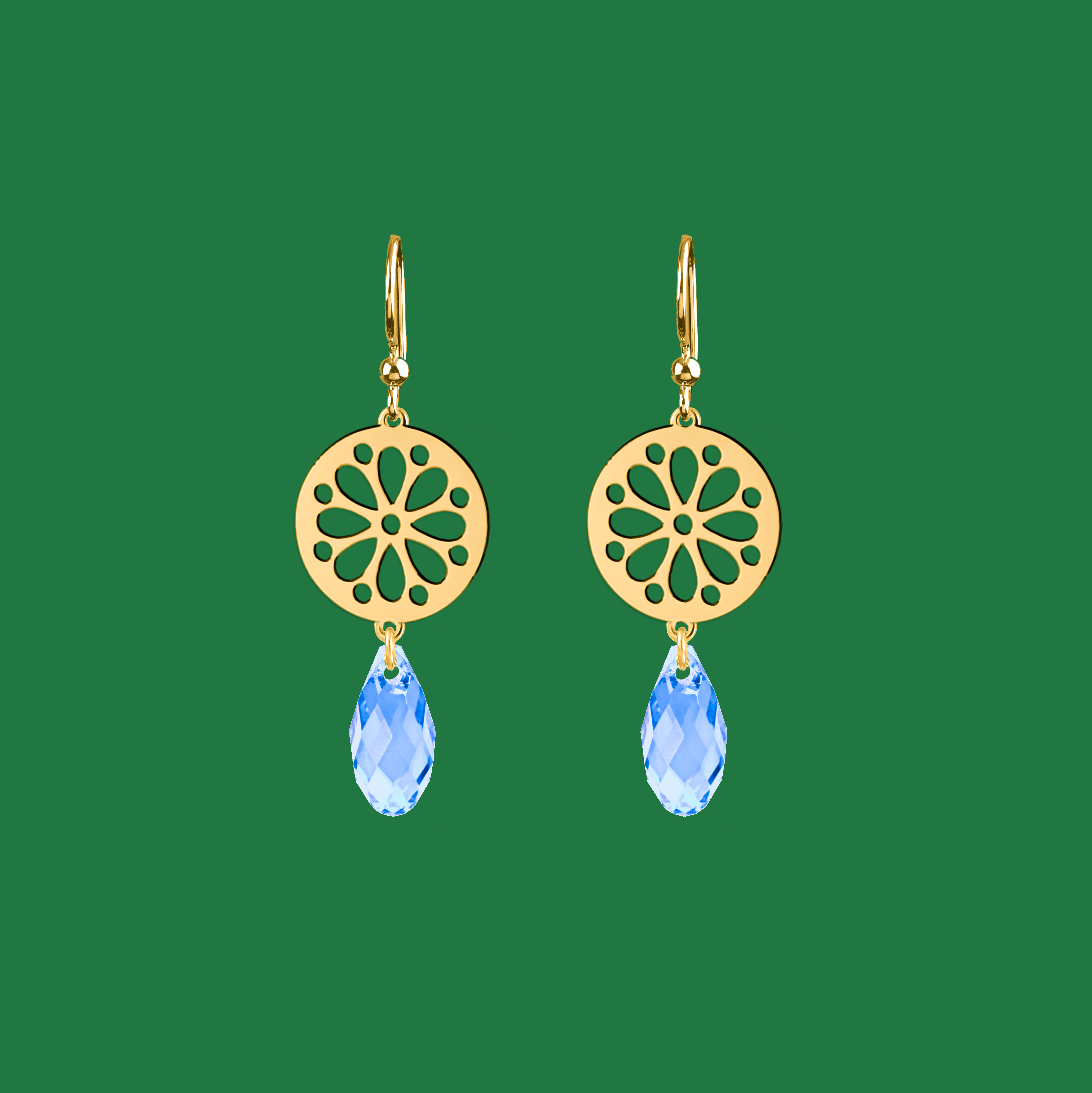 Náušnice čipka margarétka mini - swarovski