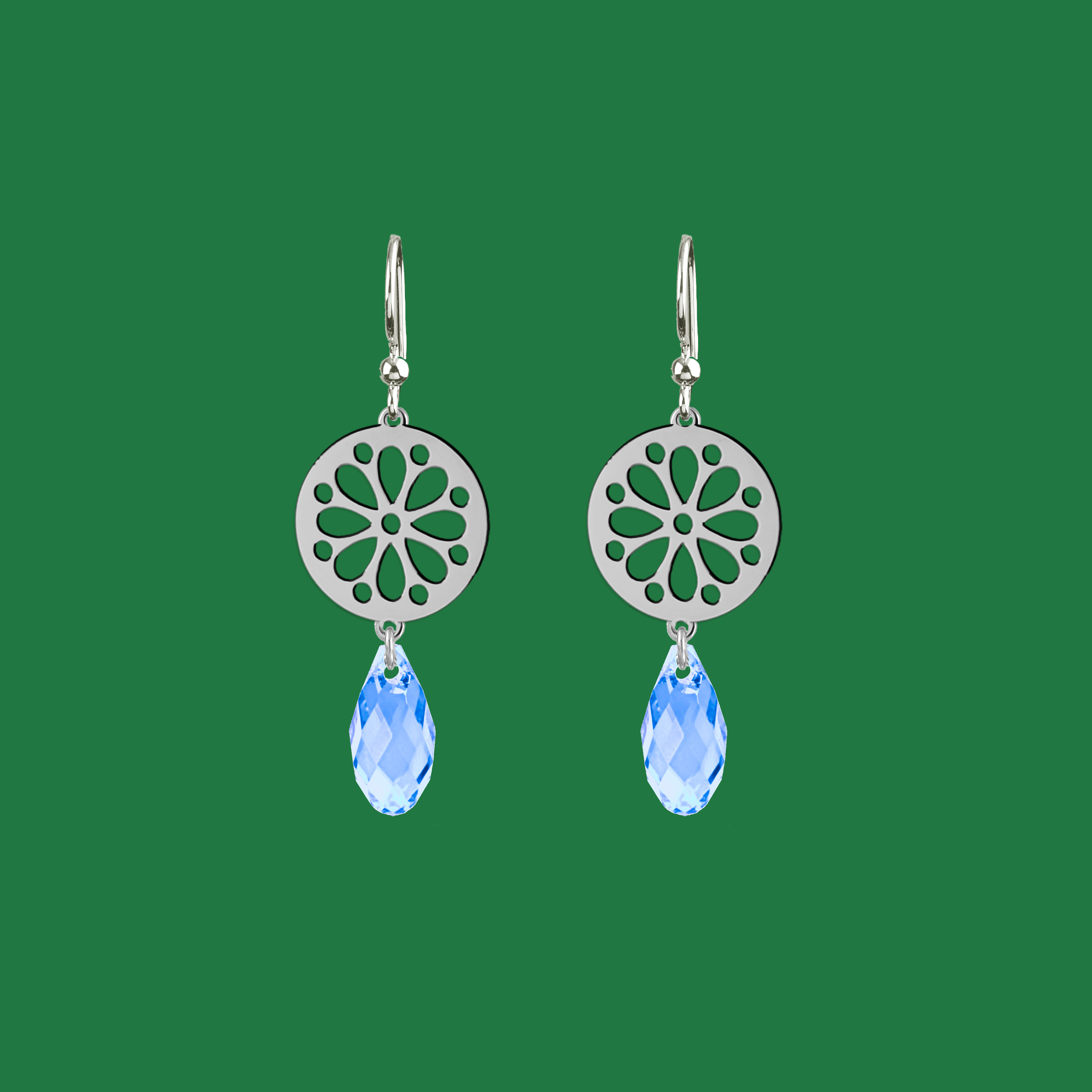 Náušnice čipka margarétka mini - swarovski