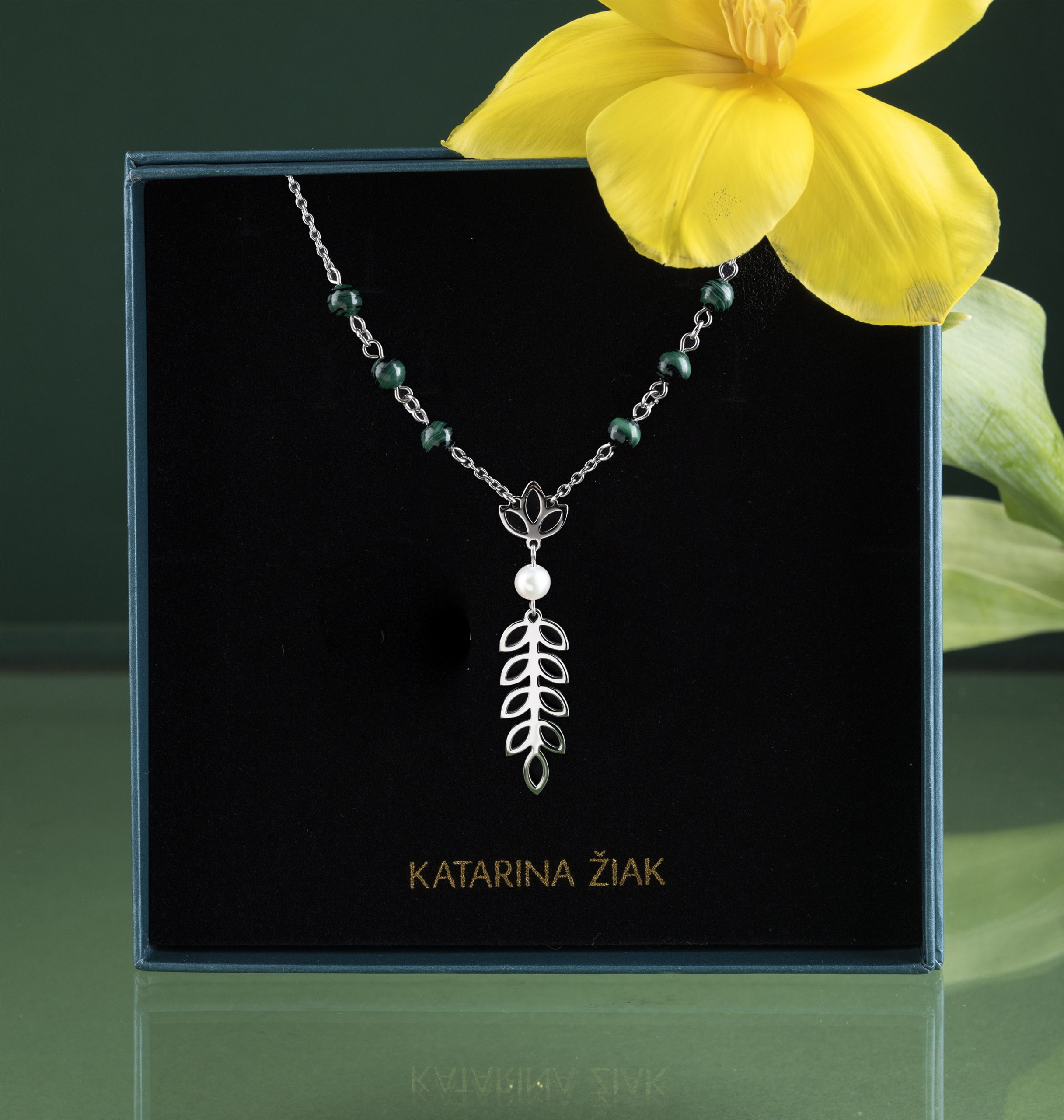 Náhrdelník trojlístok dlhý +  retiazka