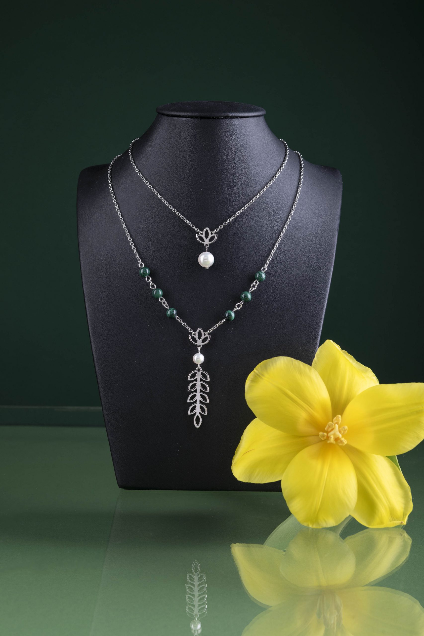 Dvojradový náhrdelník trojlístok